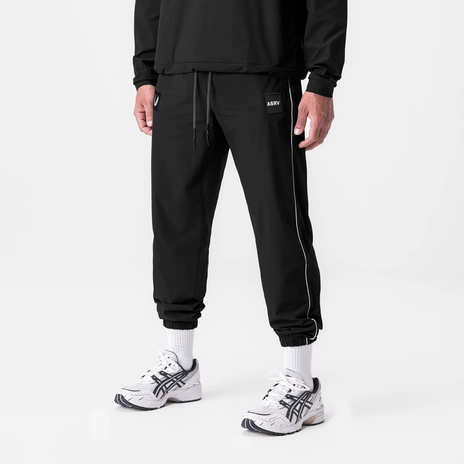 0796. Ripstop Oversized Track Pant - Black "Patch"