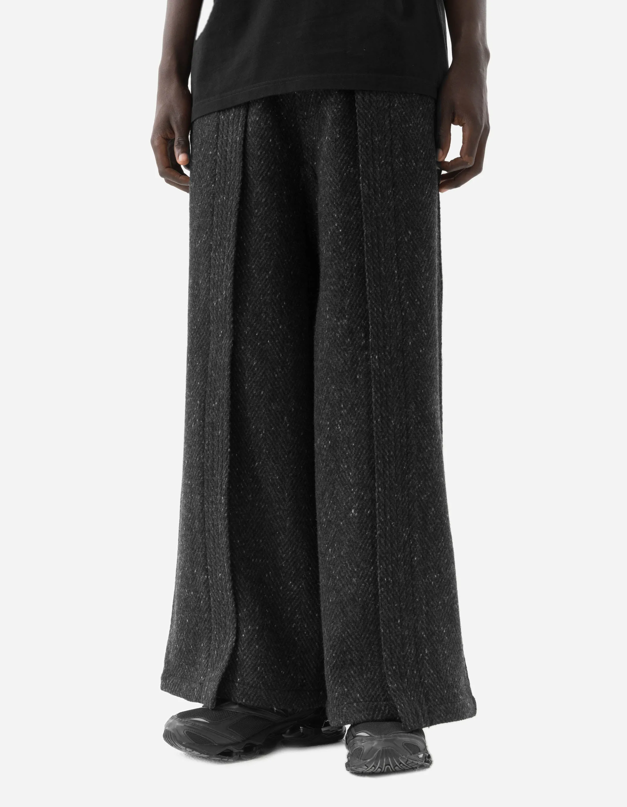 5334 Wool Hakama Track Pants Black