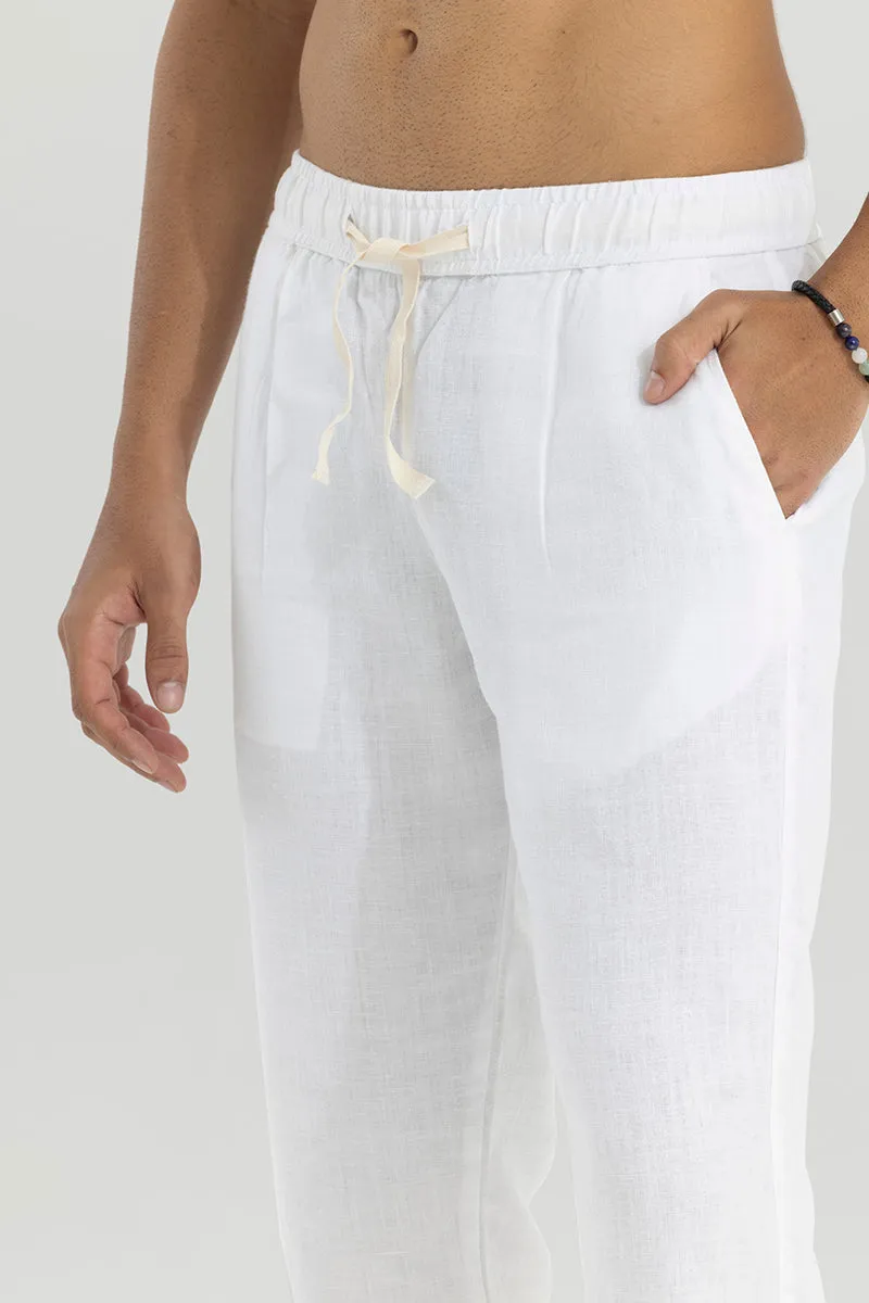 Ace White Linen Pant