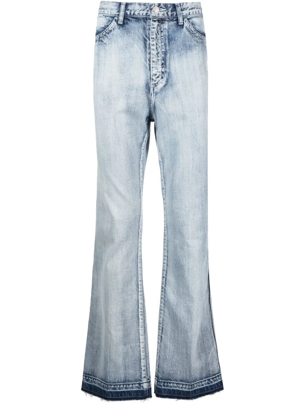 Acid-Wash Straight-Leg Jeans