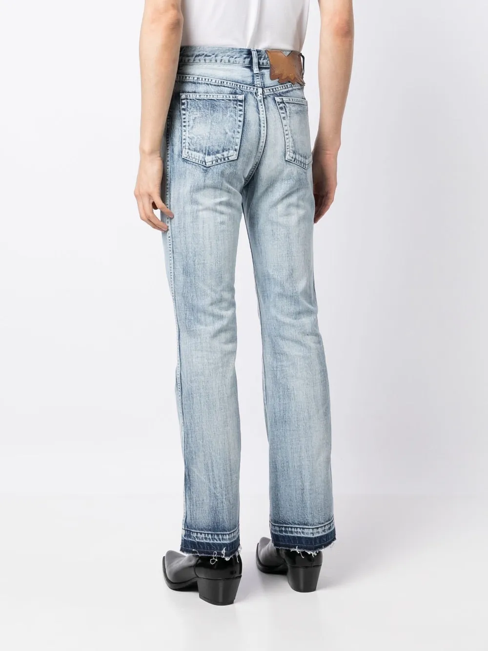 Acid-Wash Straight-Leg Jeans