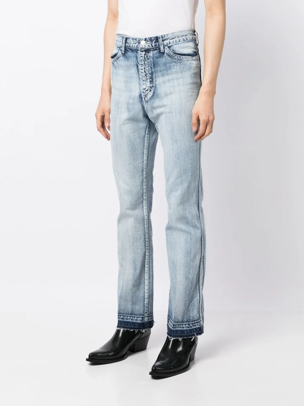 Acid-Wash Straight-Leg Jeans