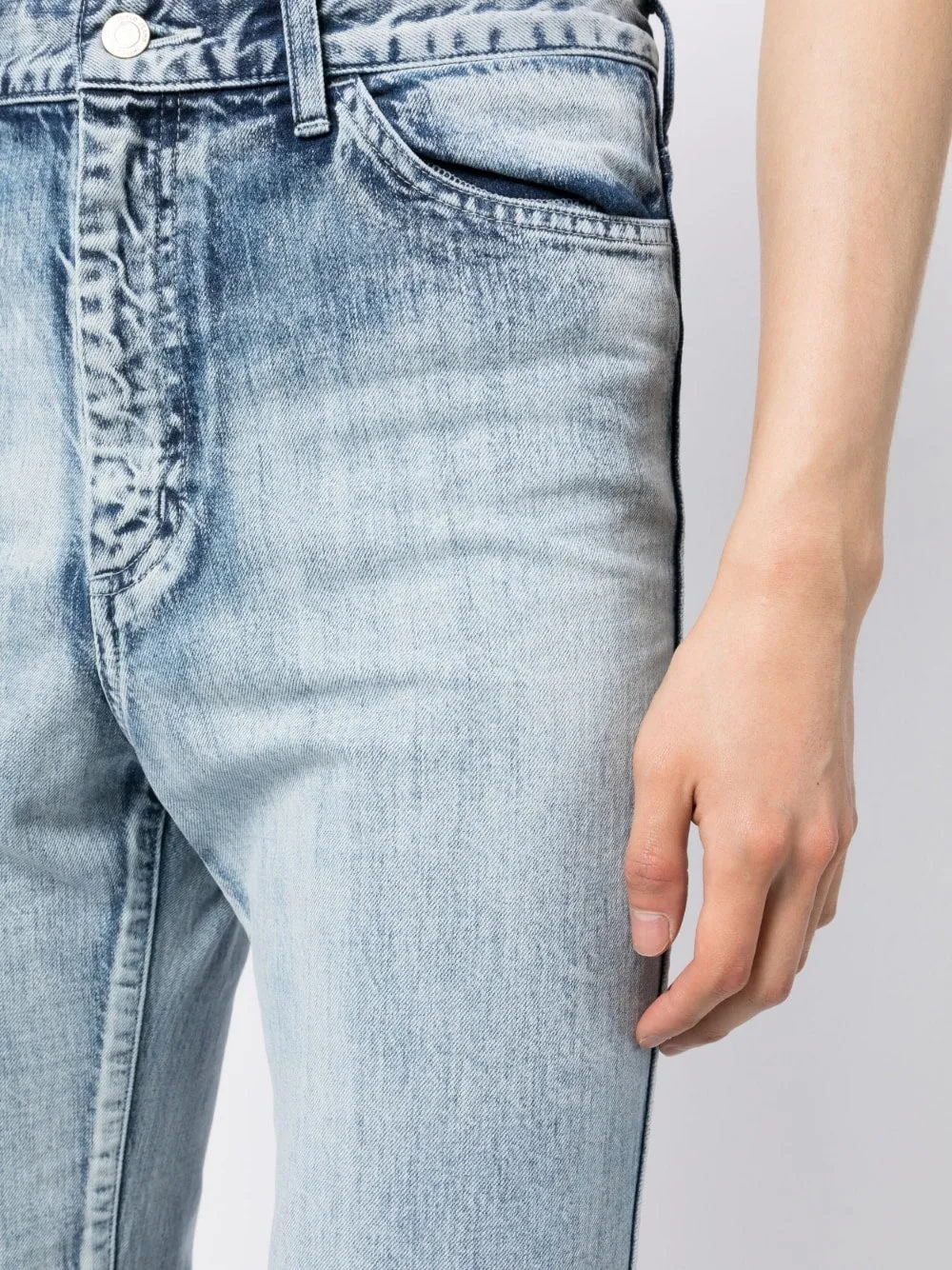 Acid-Wash Straight-Leg Jeans