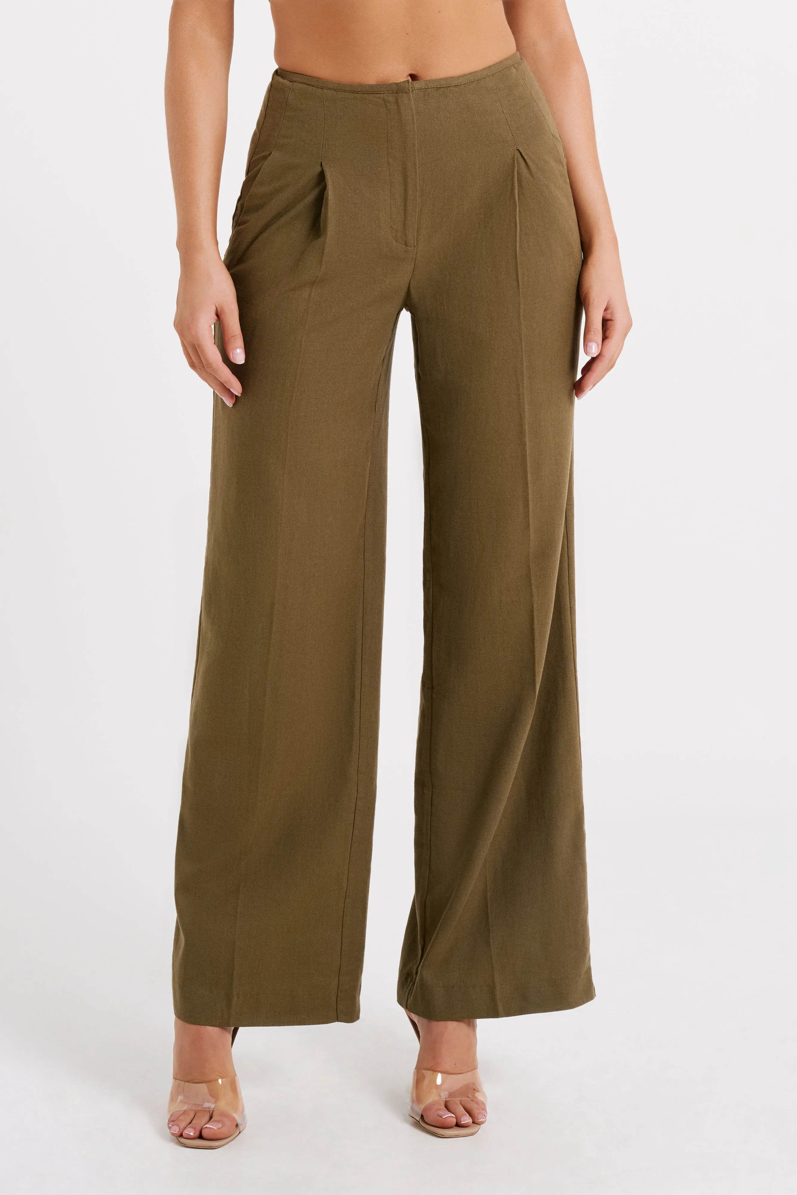 Adina Linen Pant - Olive