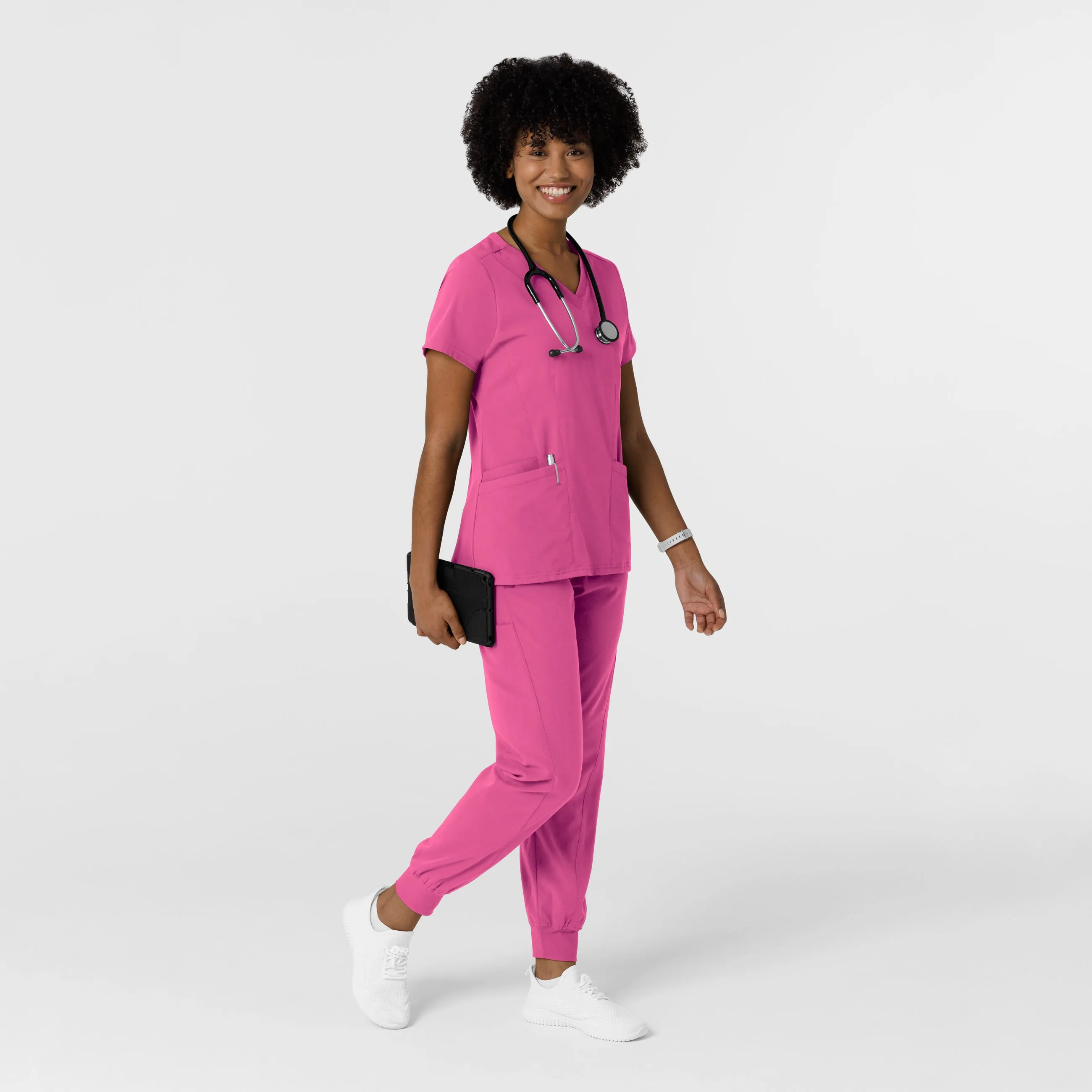 Aero Remix Women's Cargo Jogger Scrub Pant - Fuchsia