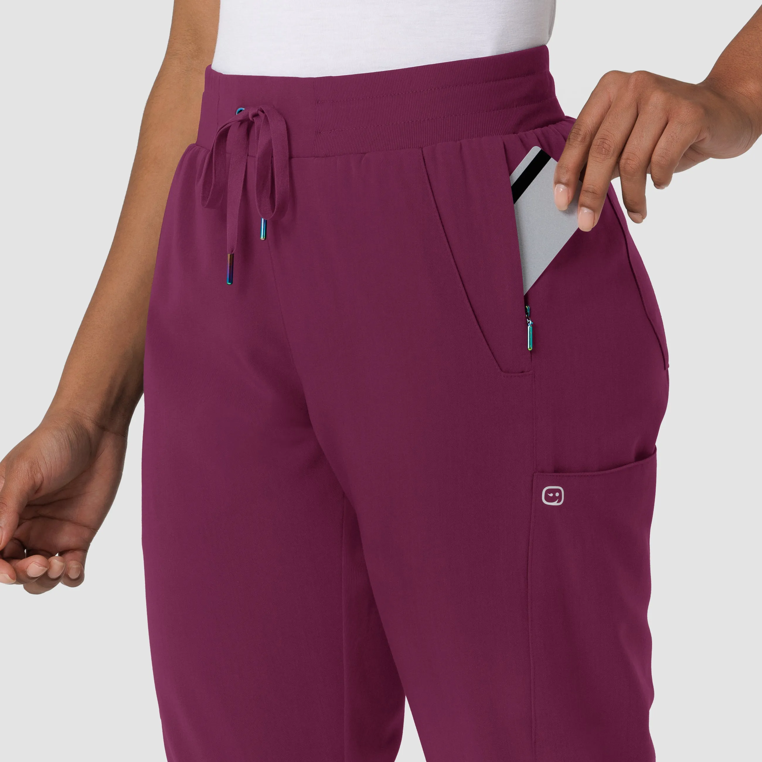 Aero Remix Women's Cargo Jogger Scrub Pant - Wine