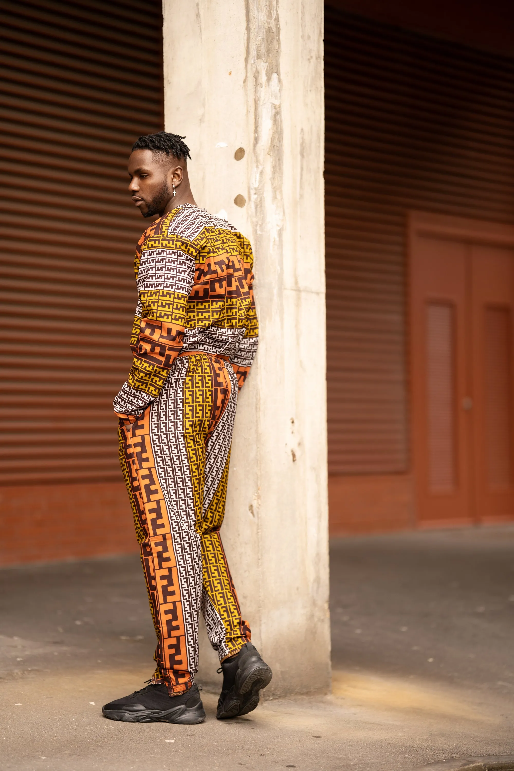 African Trousers In Earthy Mud Cloth