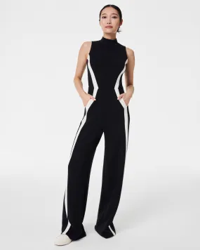 AirEssentials Mock Neck Striped Track Jumpsuit