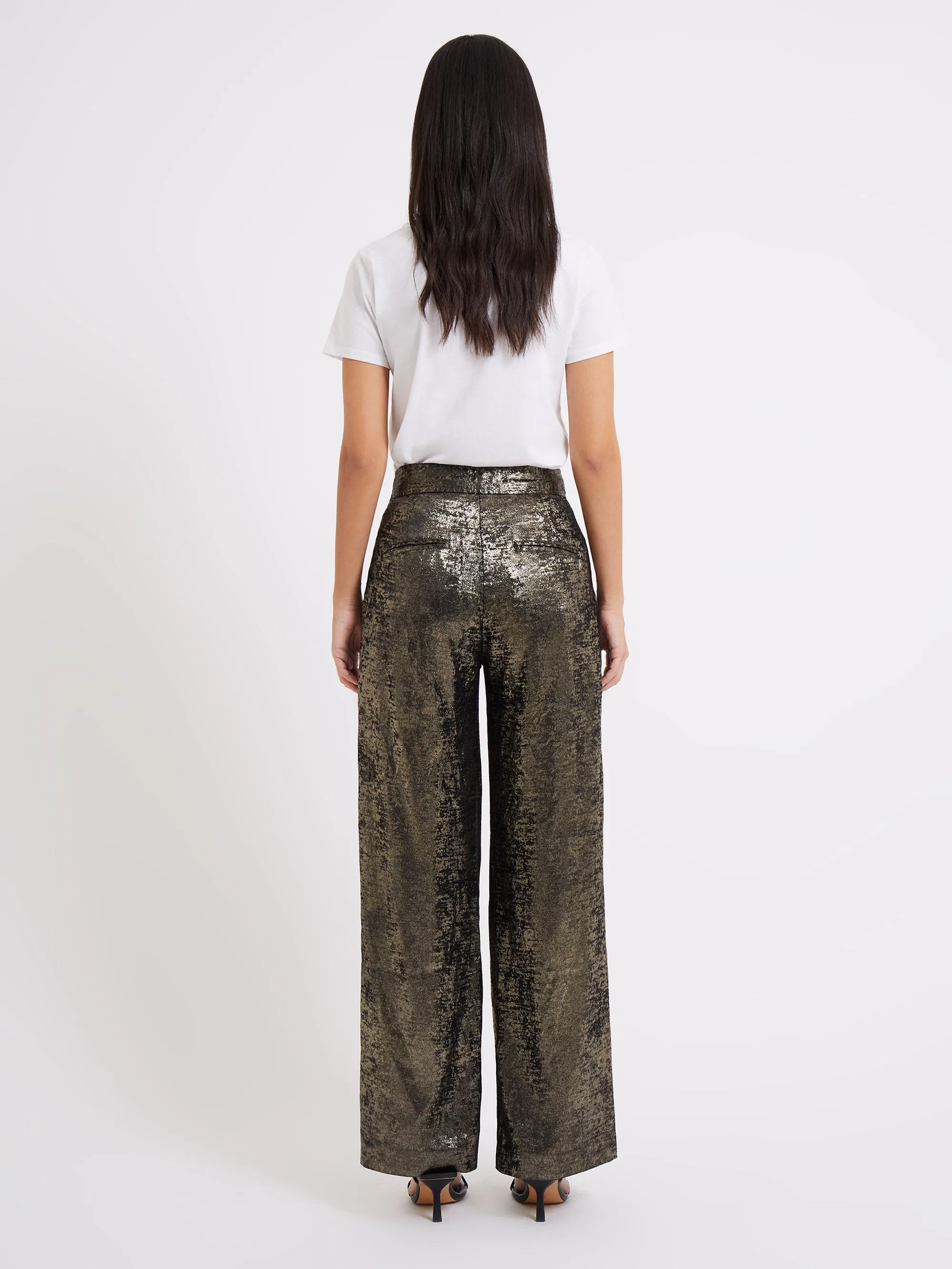 Alara Molten Metallic Suit Trousers