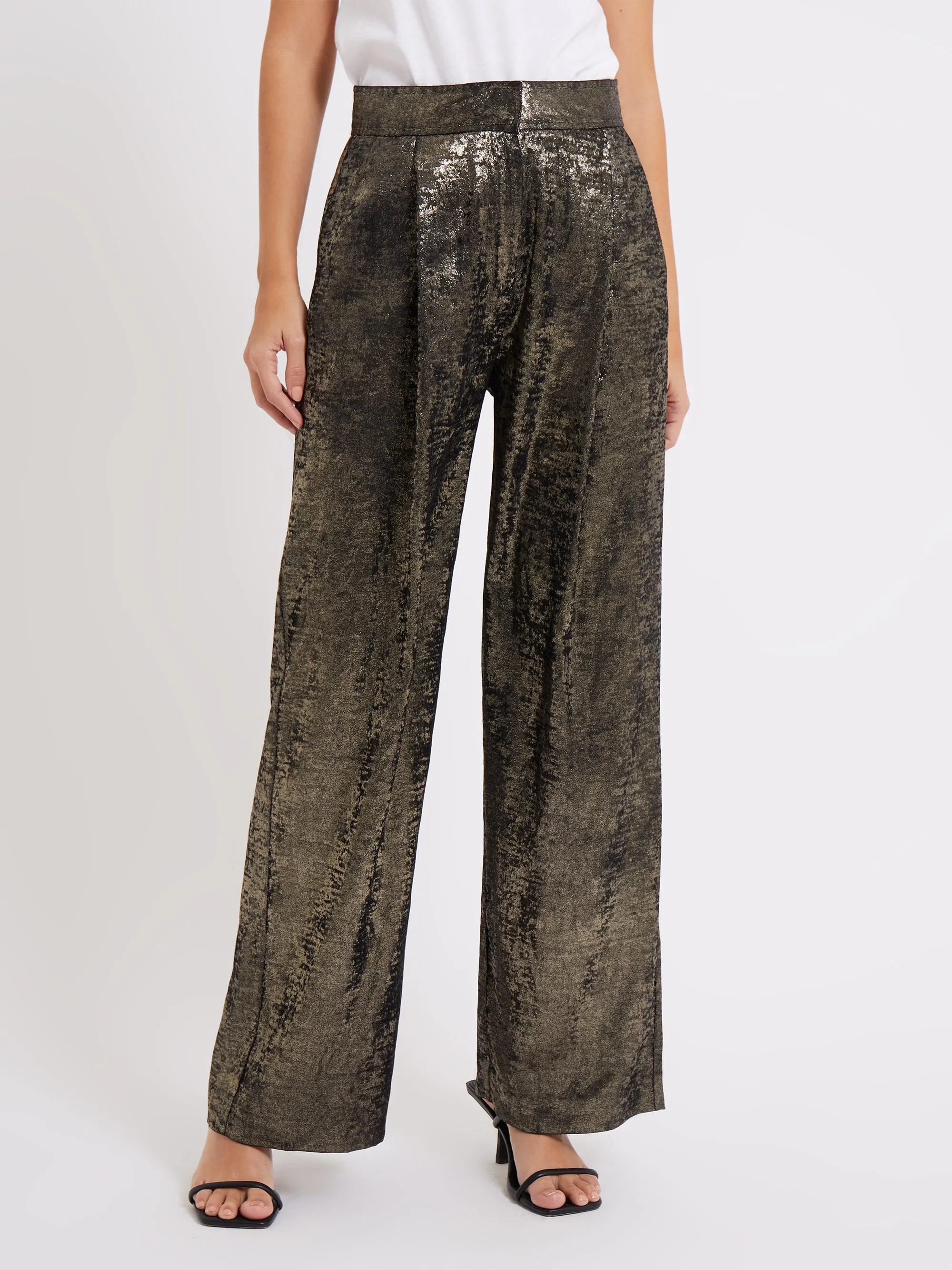 Alara Molten Metallic Suit Trousers