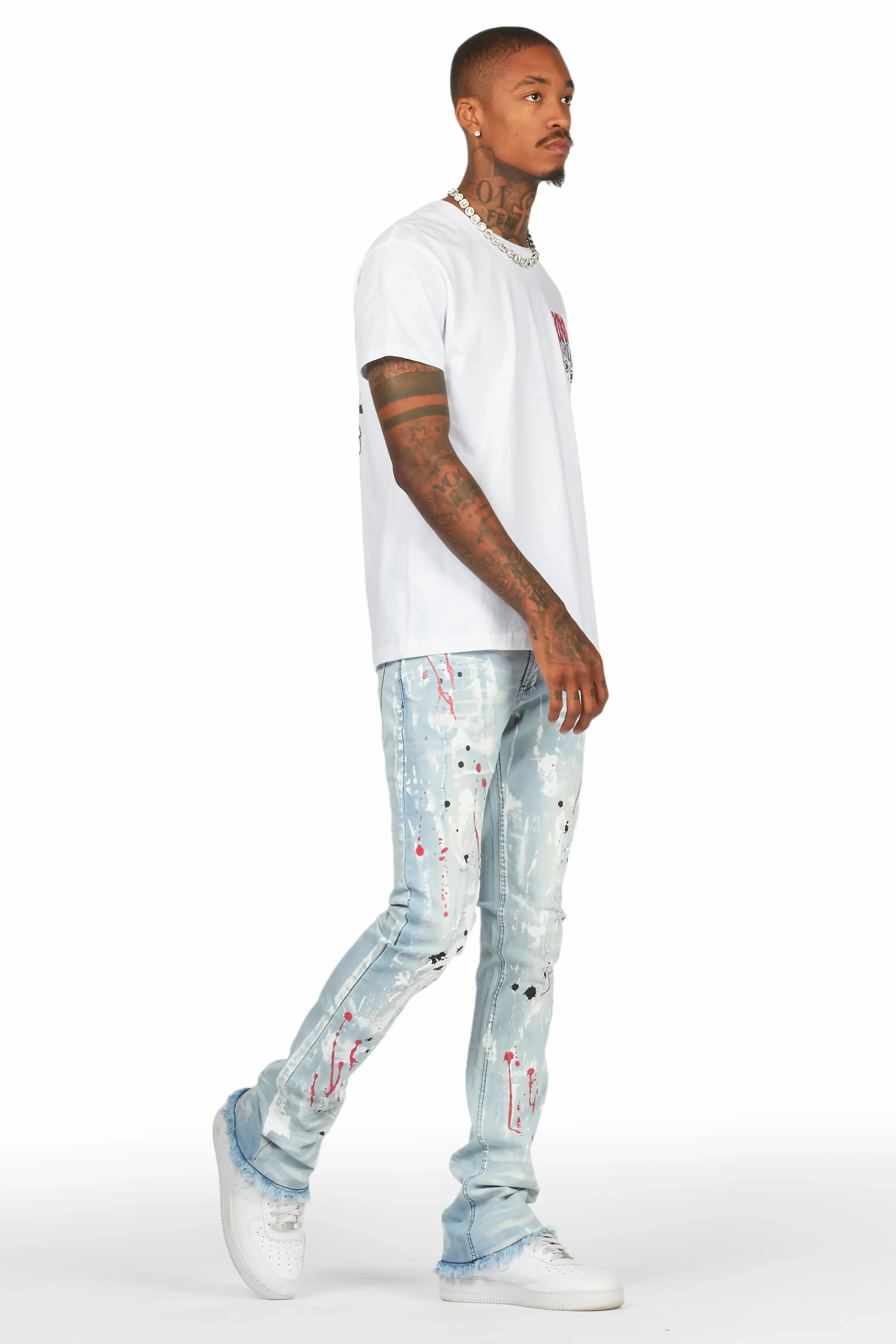 Aldis Blue Painter Stacked Flare Jean