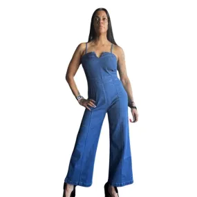 Alpha C apparel Blue Jean Denim Jumpsuit