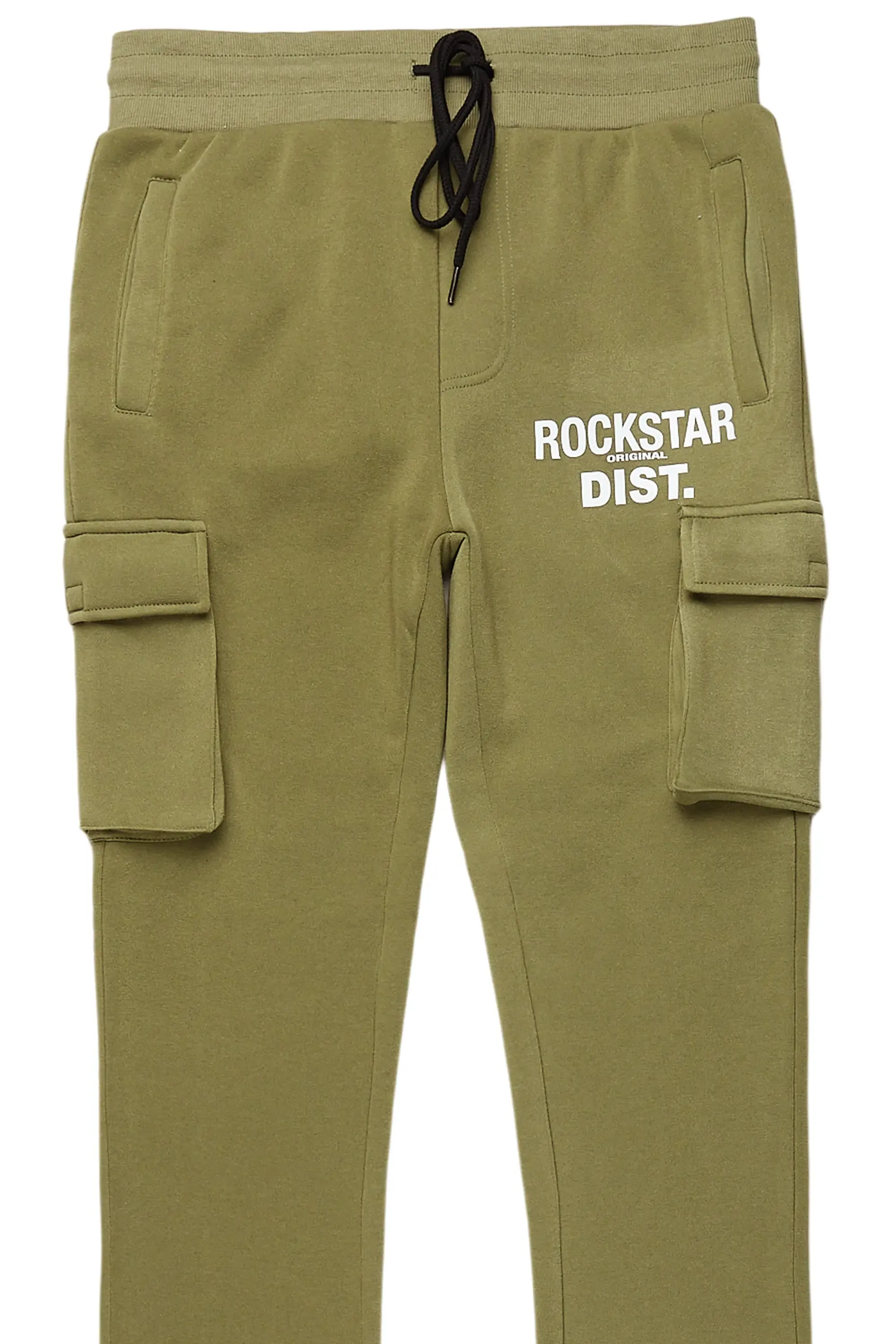 Alpine Olive Stacked Flare Cargo Pant