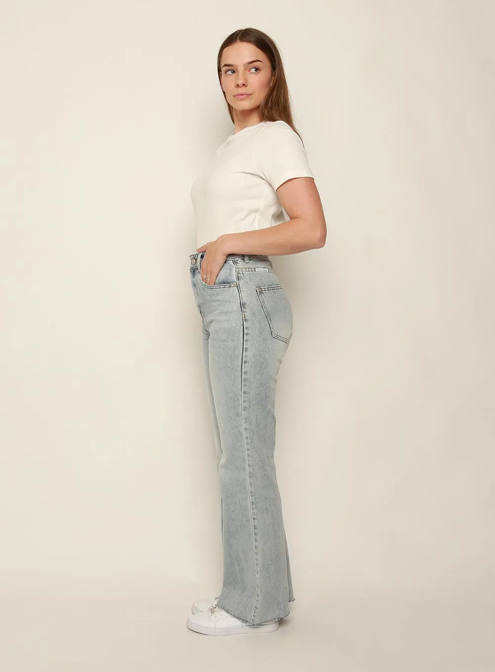 Ariel Wide Leg Vintage Jean-LIGHT BLUE