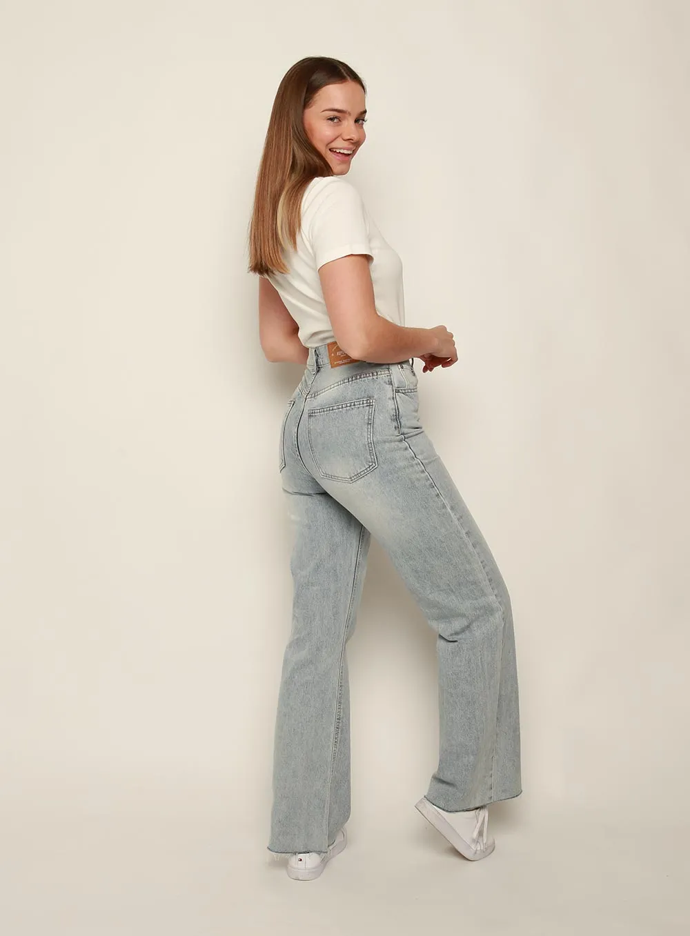 Ariel Wide Leg Vintage Jean-LIGHT BLUE