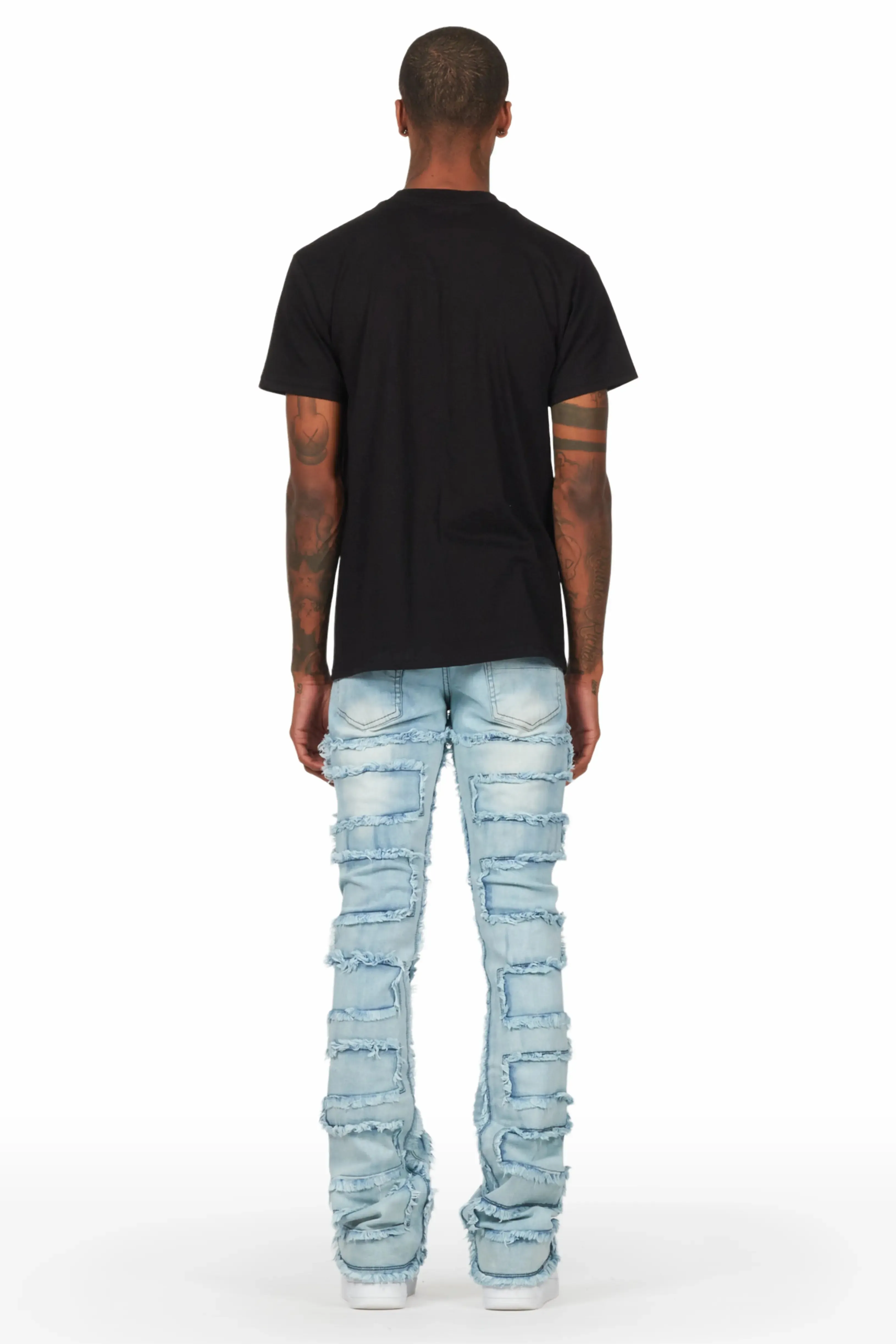 Arne Blue Stacked Flare Jean