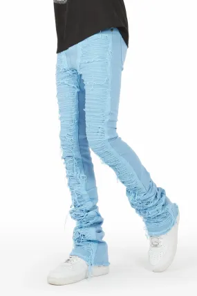 Astor Baby Blue Super Stacked Flare Jean