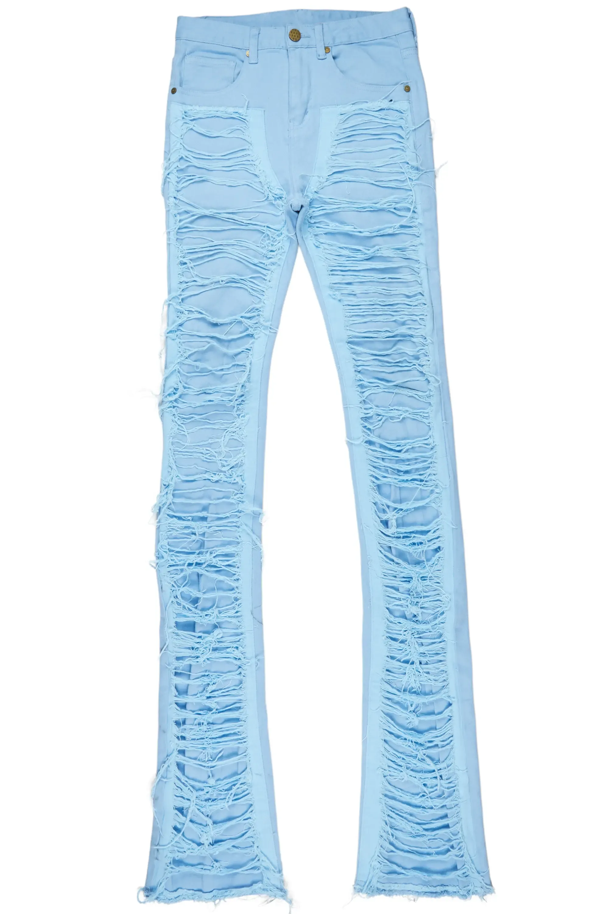 Astor Baby Blue Super Stacked Flare Jean