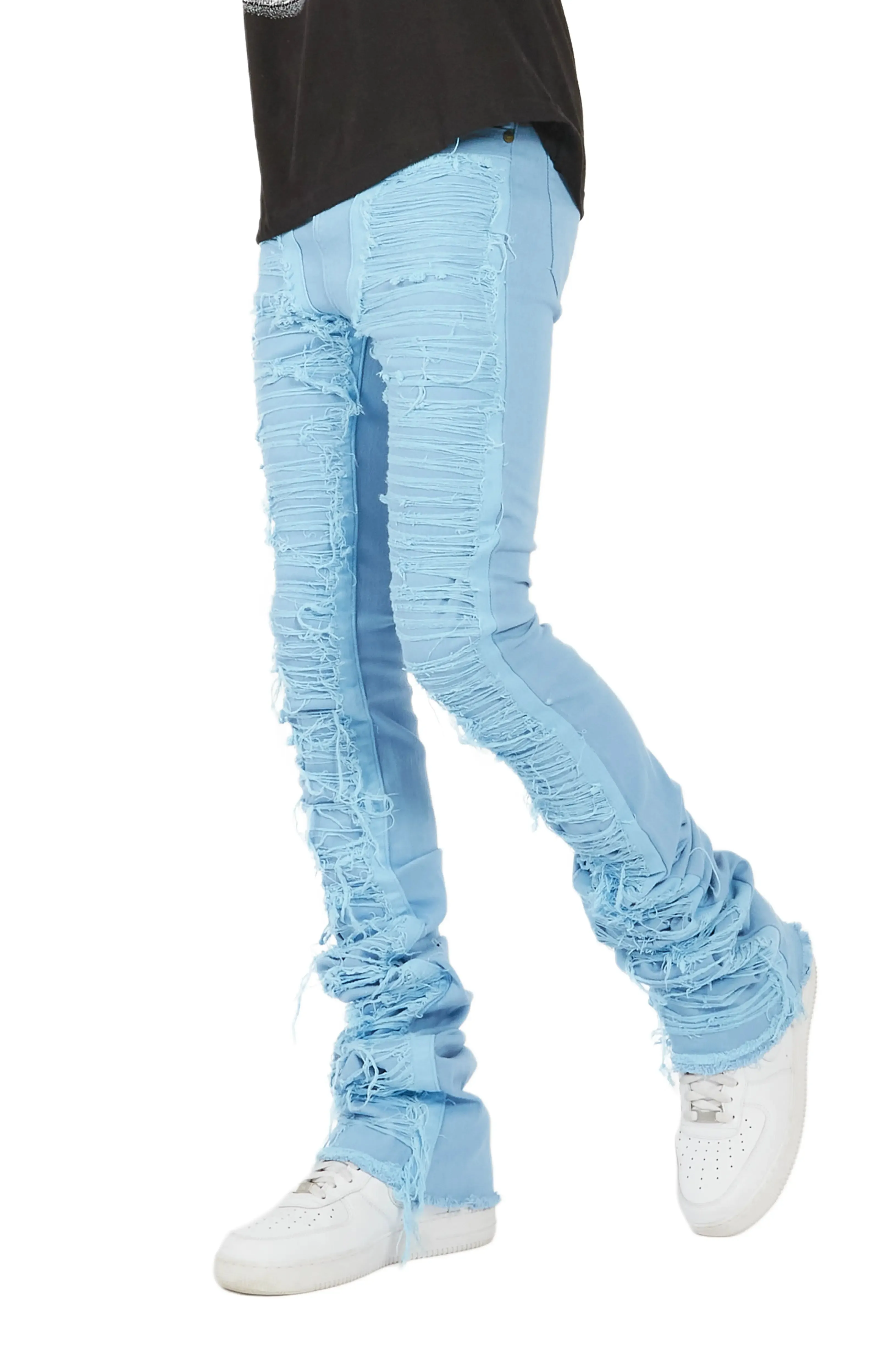 Astor Baby Blue Super Stacked Flare Jean