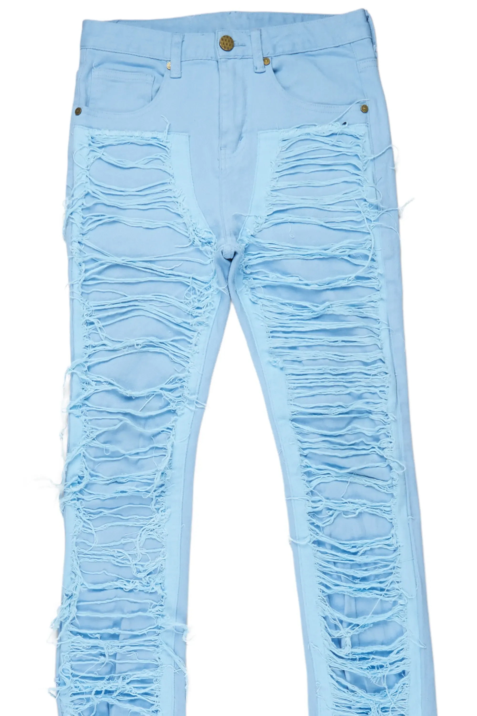 Astor Baby Blue Super Stacked Flare Jean