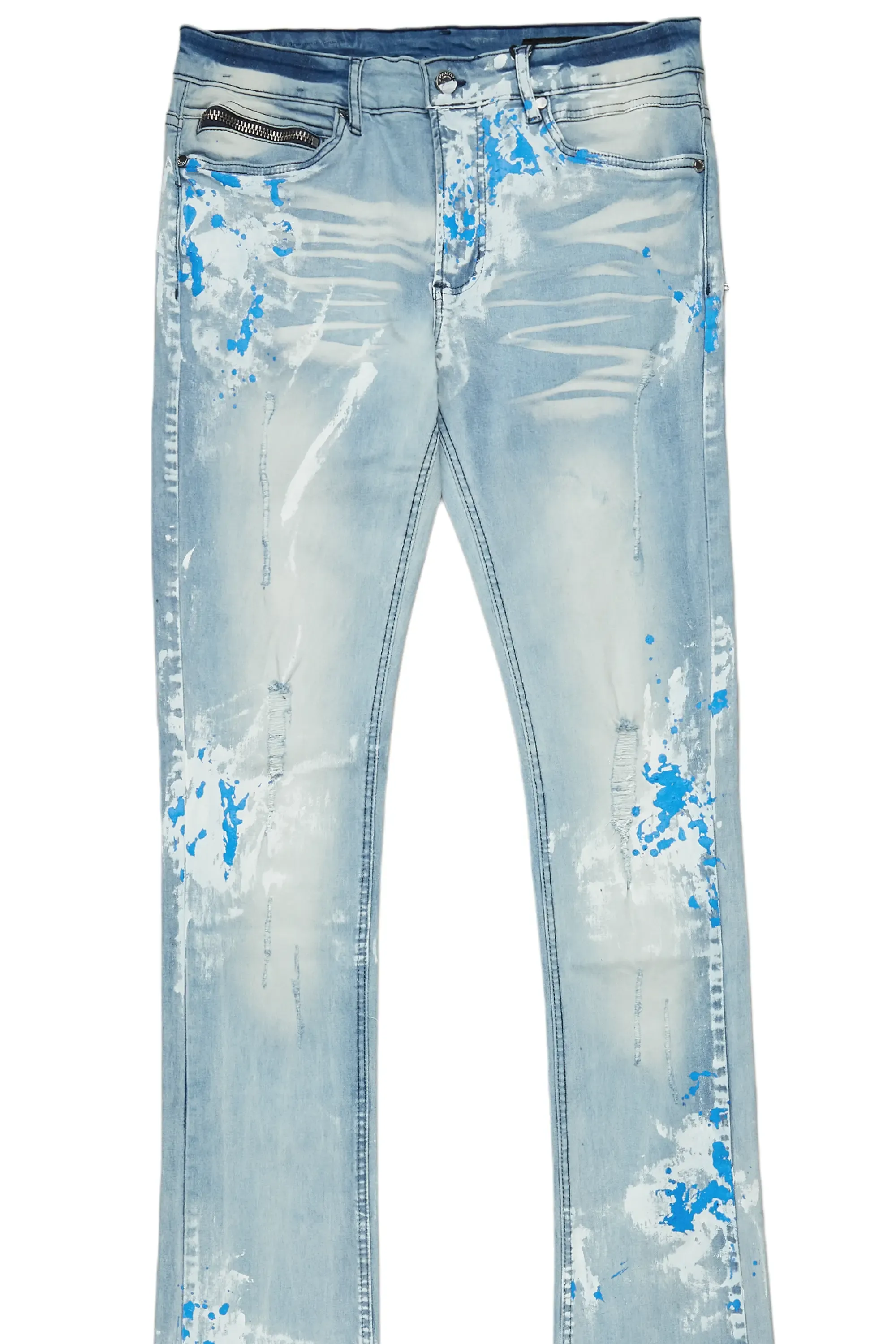 Baraz Blue Painter Super Stacked Flare Jean