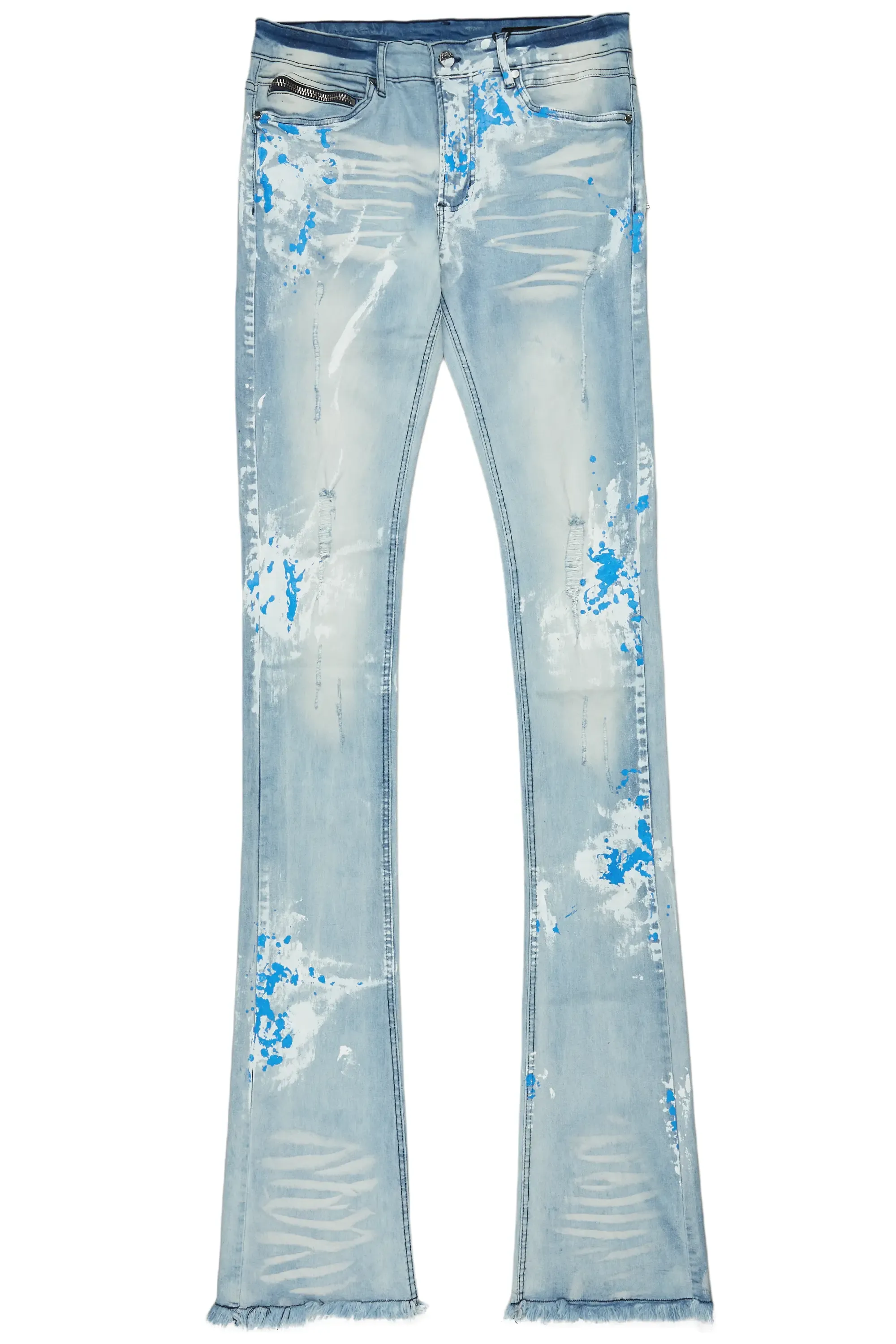 Baraz Blue Painter Super Stacked Flare Jean