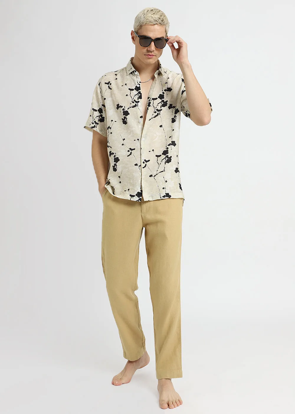 Beige Linen pant