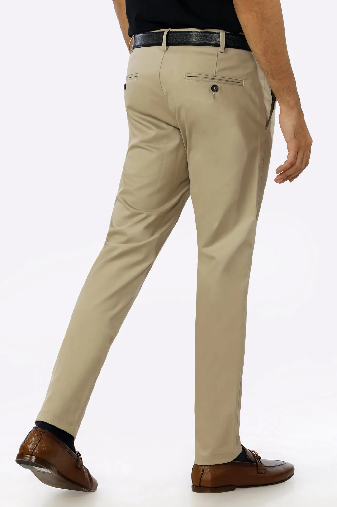 Beige Smart Fit Cotton Chino