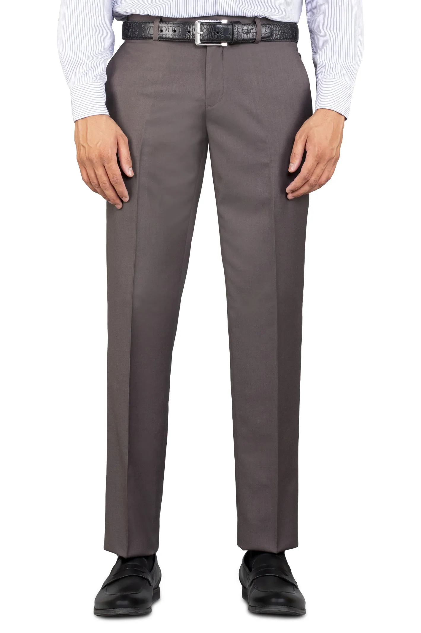 Beige Wash & Wear Smart Fit Trouser