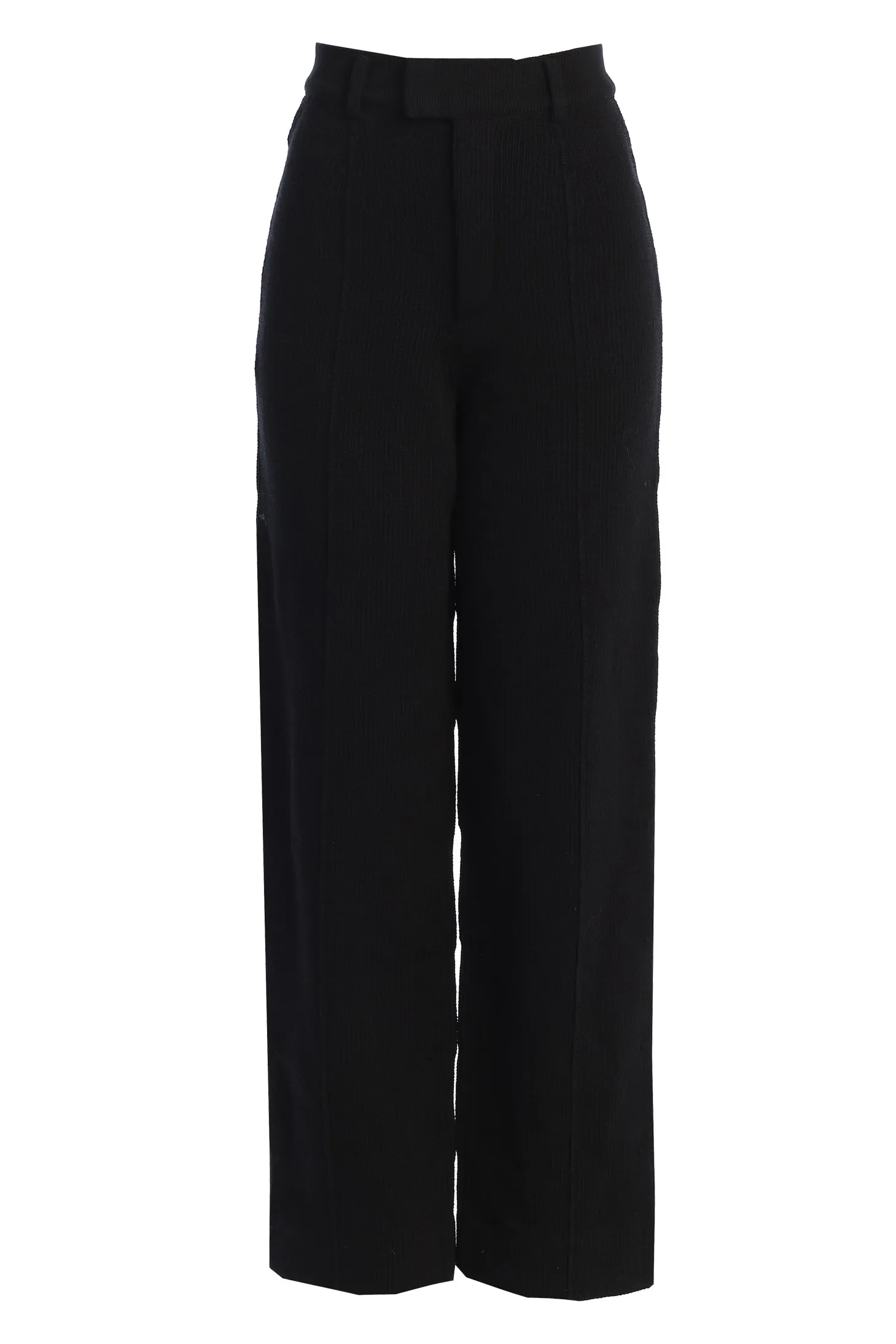 Black Back In Business Knit Trousers