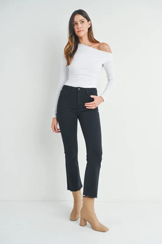 Black Crop Flare Jeans