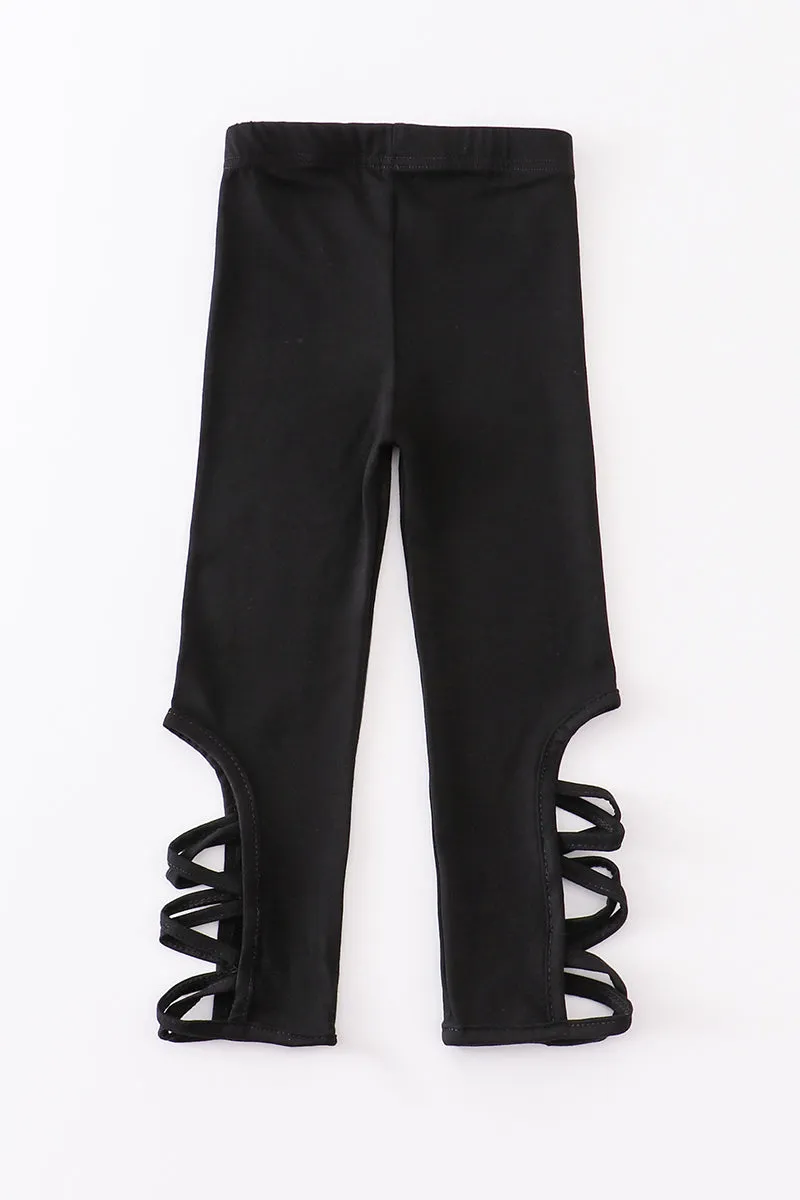 Black hollow out legging