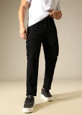 Black Pocket Cargo Corduroy Pant