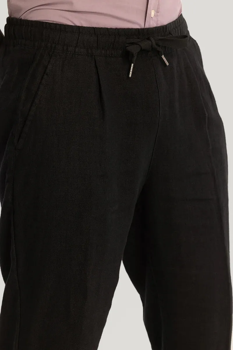 Relaxed Fit Black Linen Trousers for Maximum Comfort