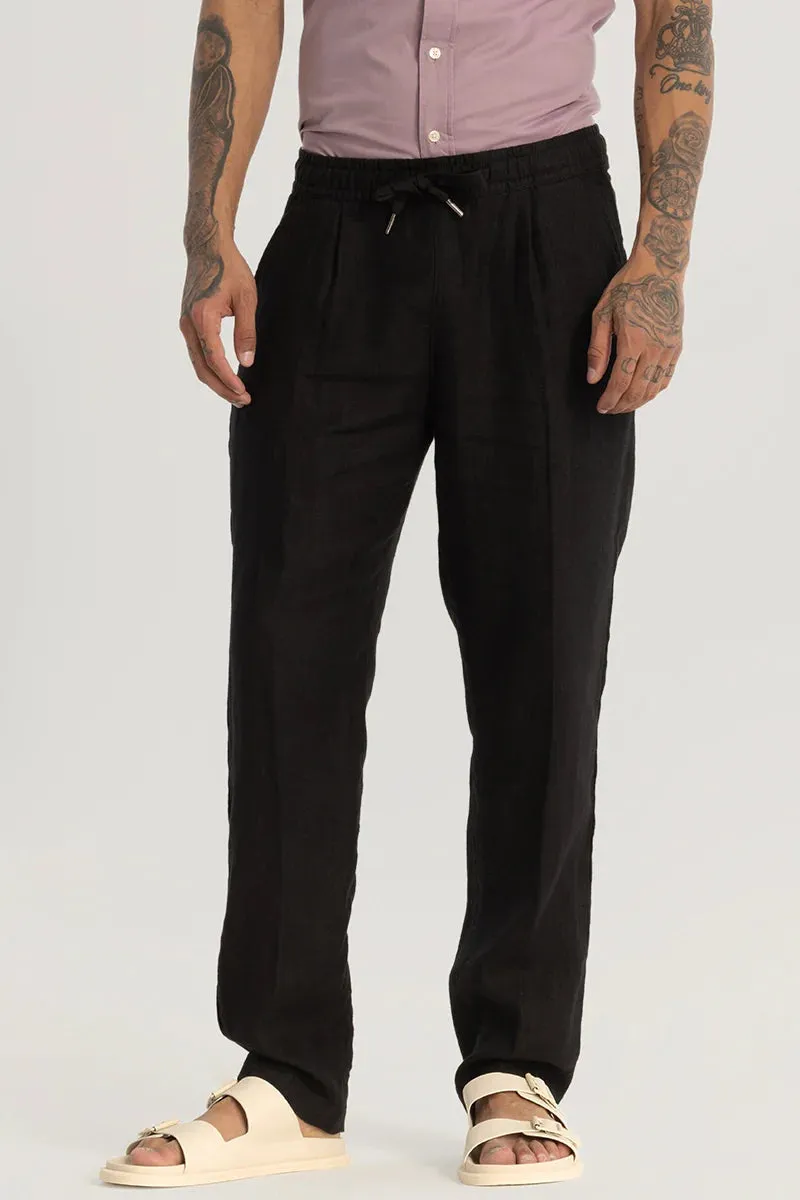 Relaxed Fit Black Linen Trousers for Maximum Comfort