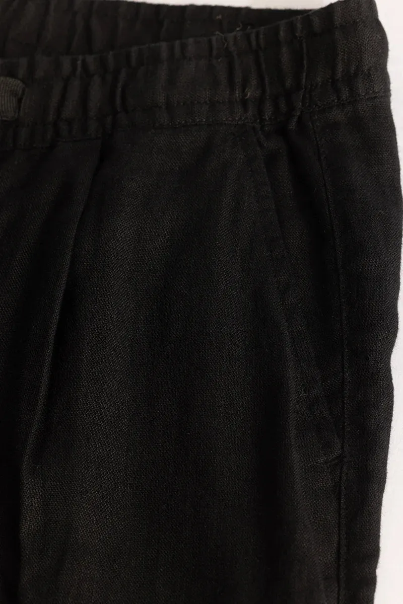 Relaxed Fit Black Linen Trousers for Maximum Comfort