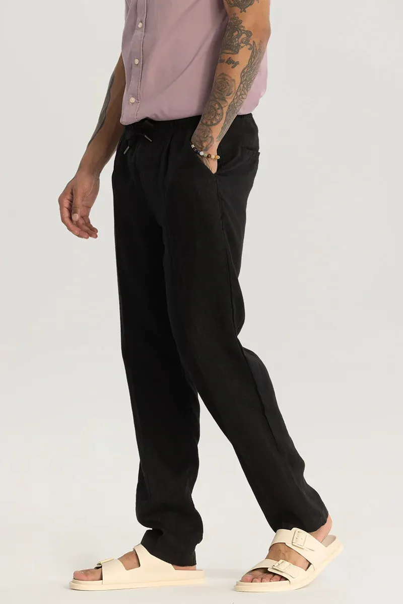 Relaxed Fit Black Linen Trousers for Maximum Comfort