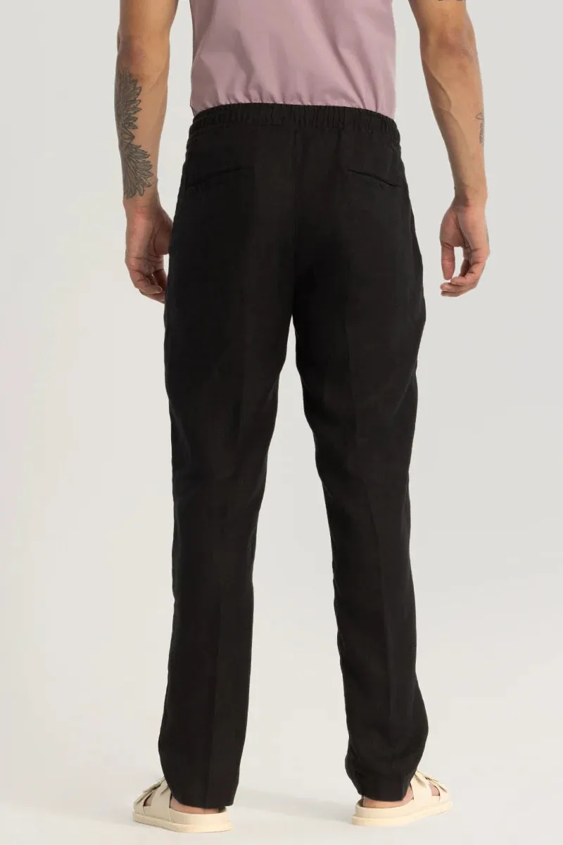 Relaxed Fit Black Linen Trousers for Maximum Comfort