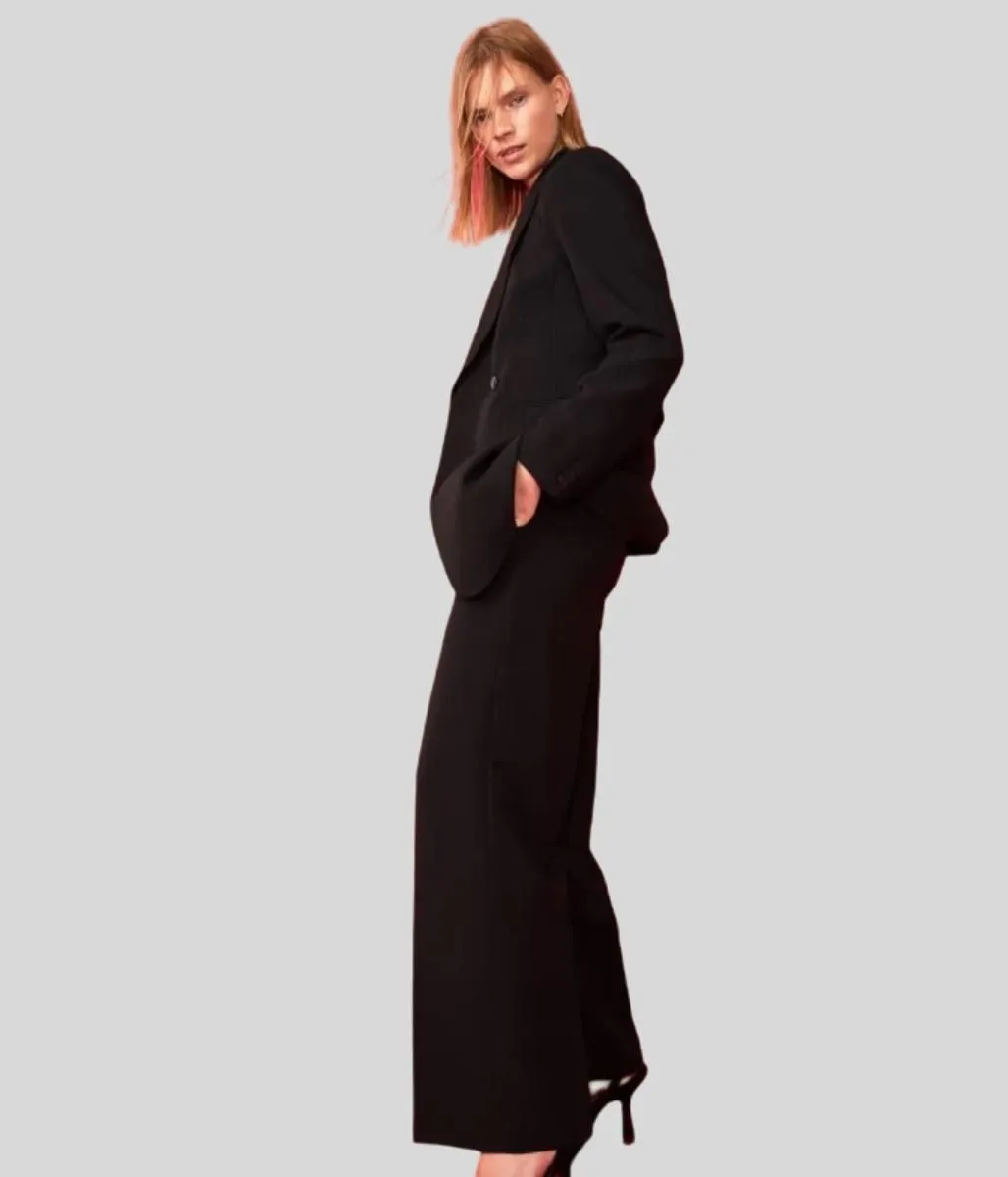 Black Smart Wide Leg Trousers