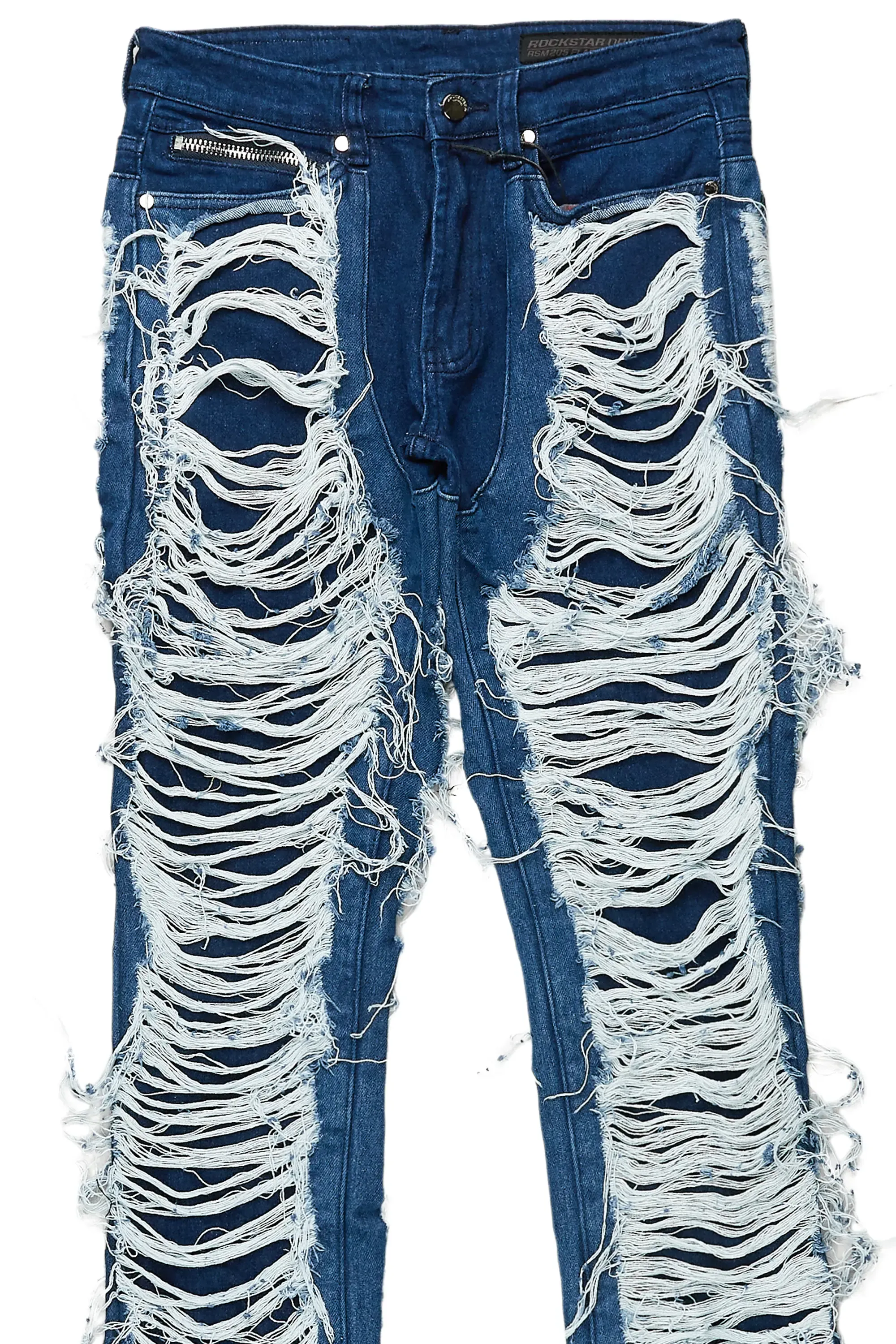 Blue Stacked Flare Jean