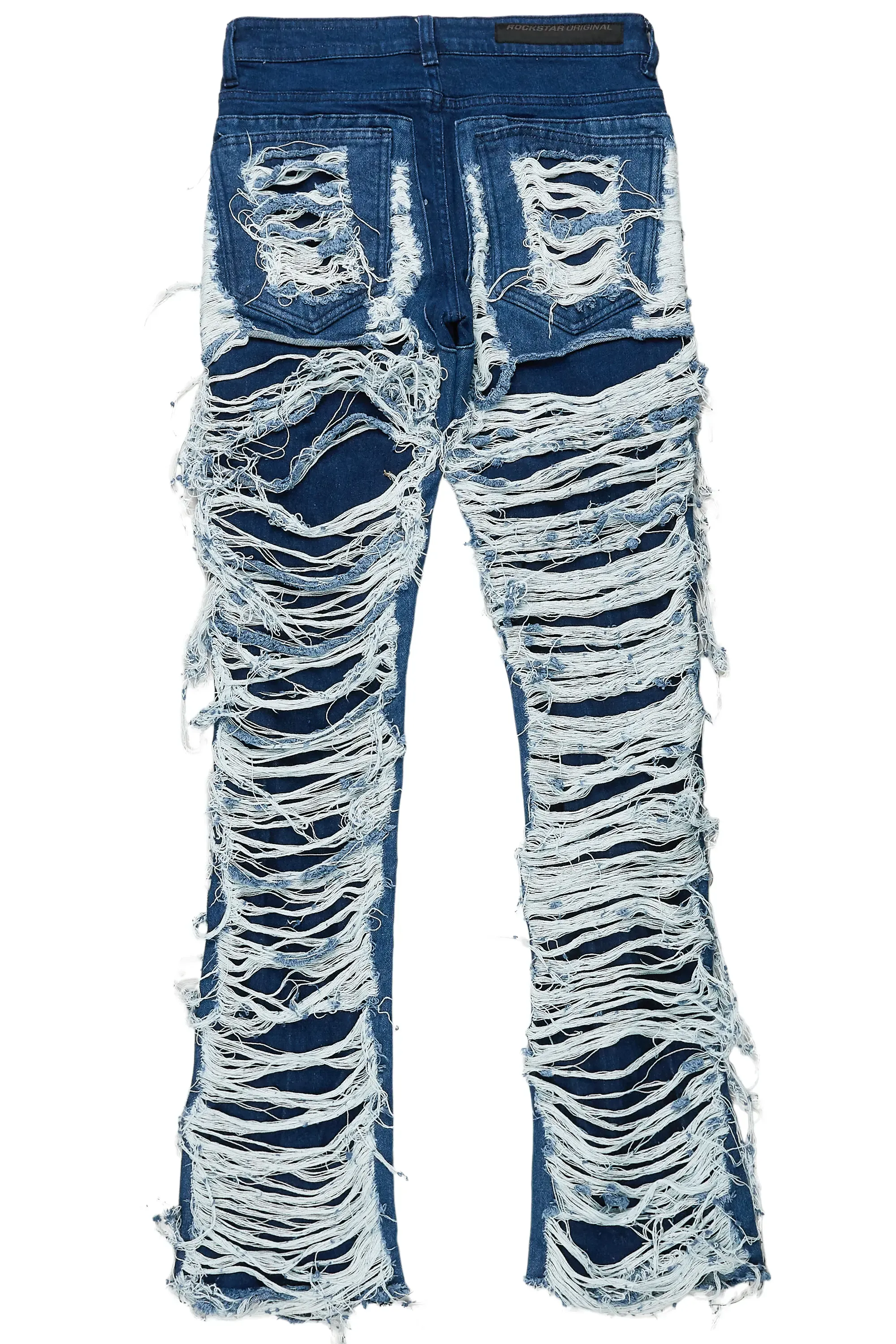 Blue Stacked Flare Jean