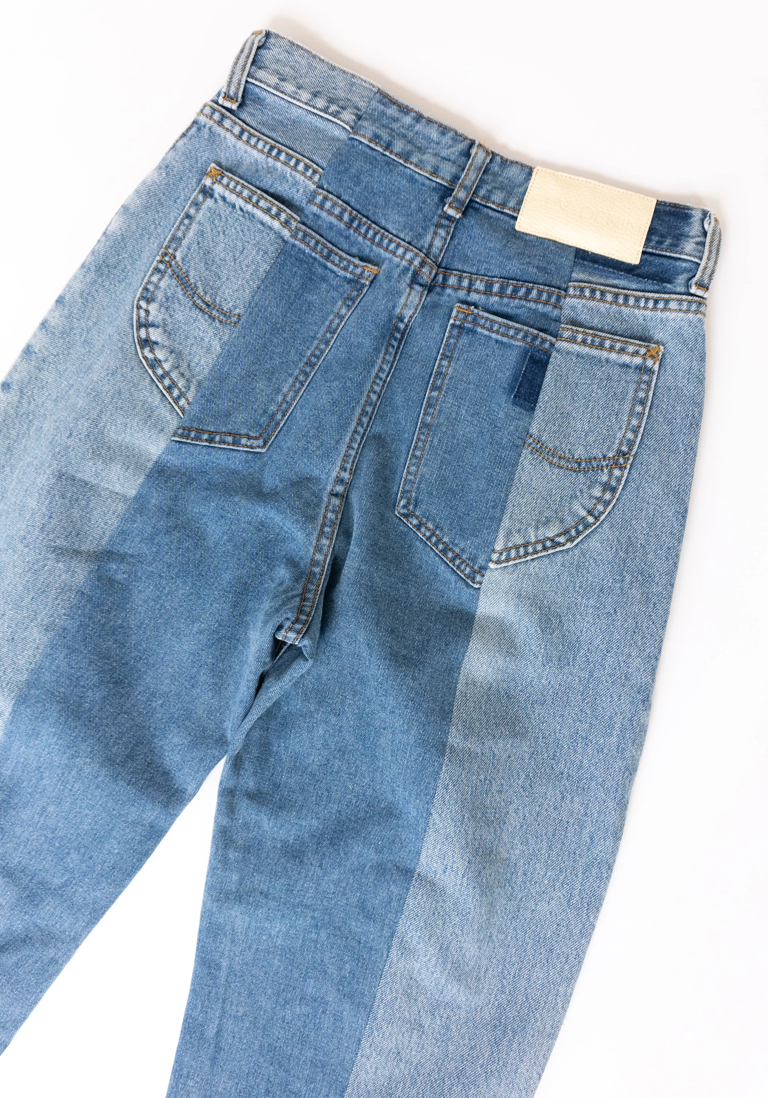 Boyfriend Jean in Light and Mid Blue