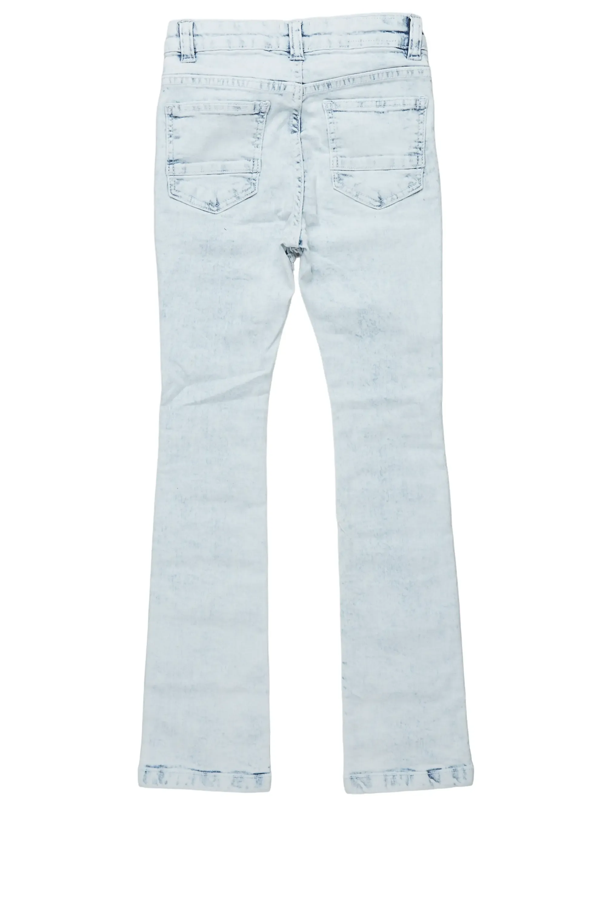 Boys Cullen Light Blue Frayed Stacked Flare Jean