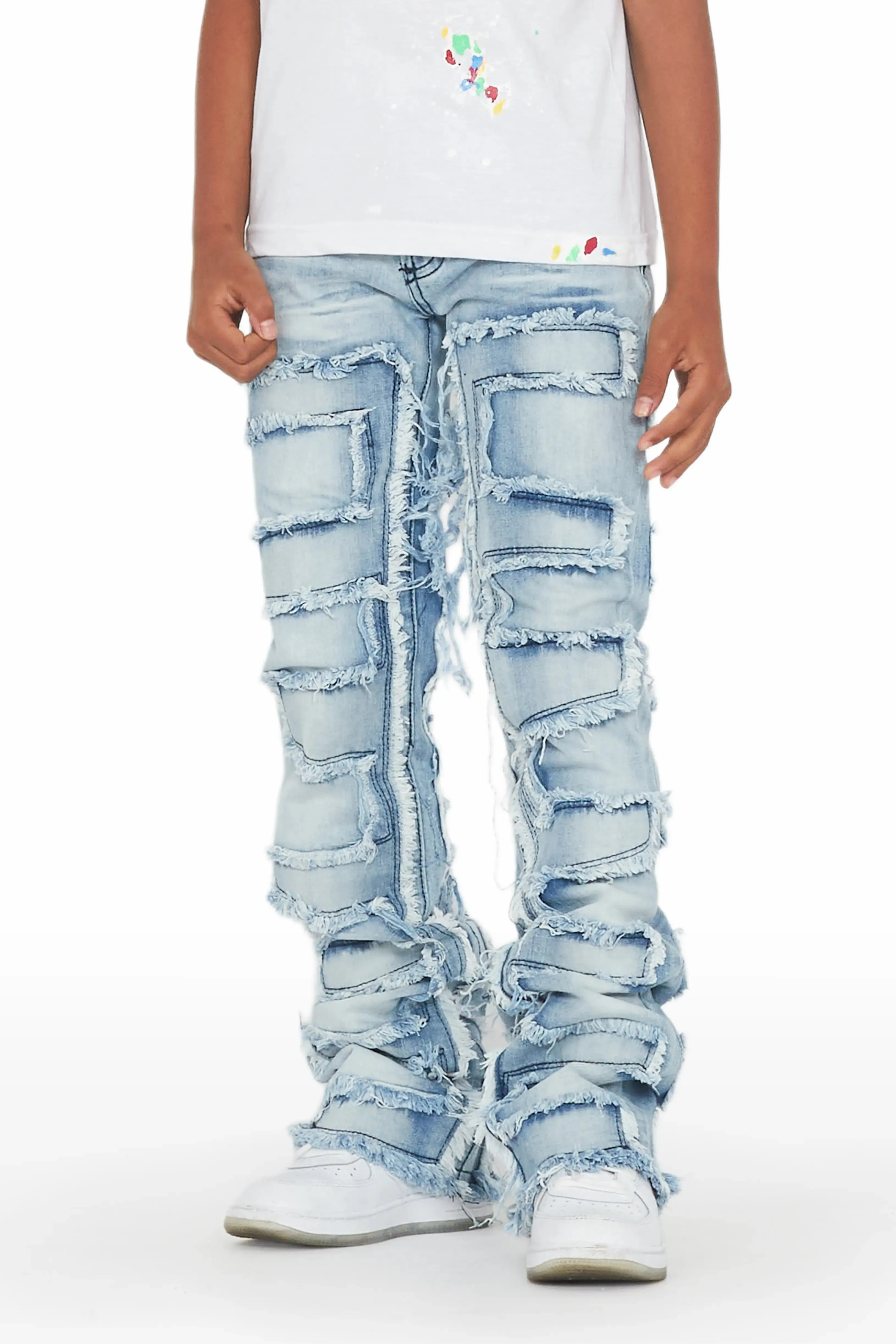 Boys Hallie Blue Super Stacked Flare Jean