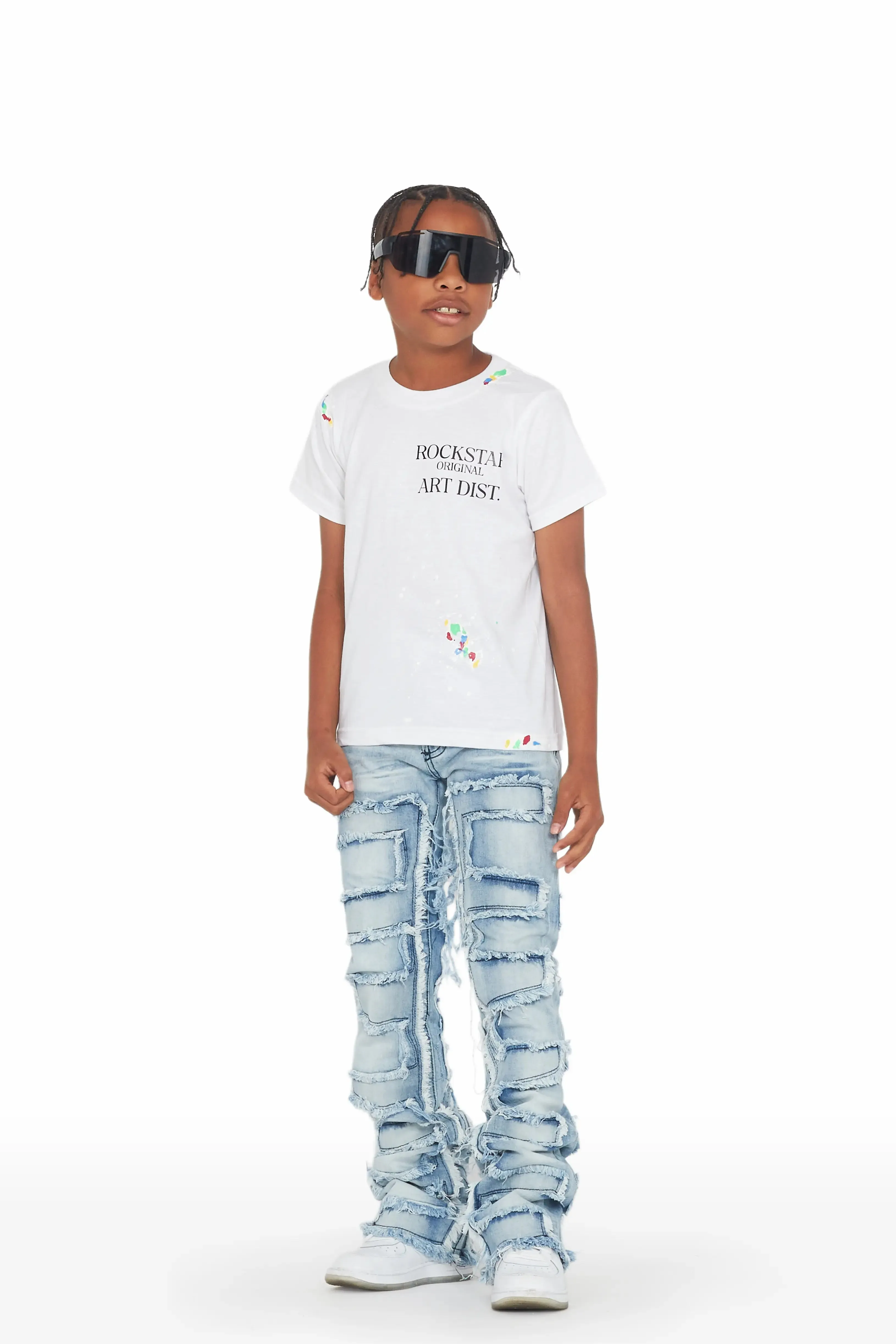 Boys Hallie Blue Super Stacked Flare Jean