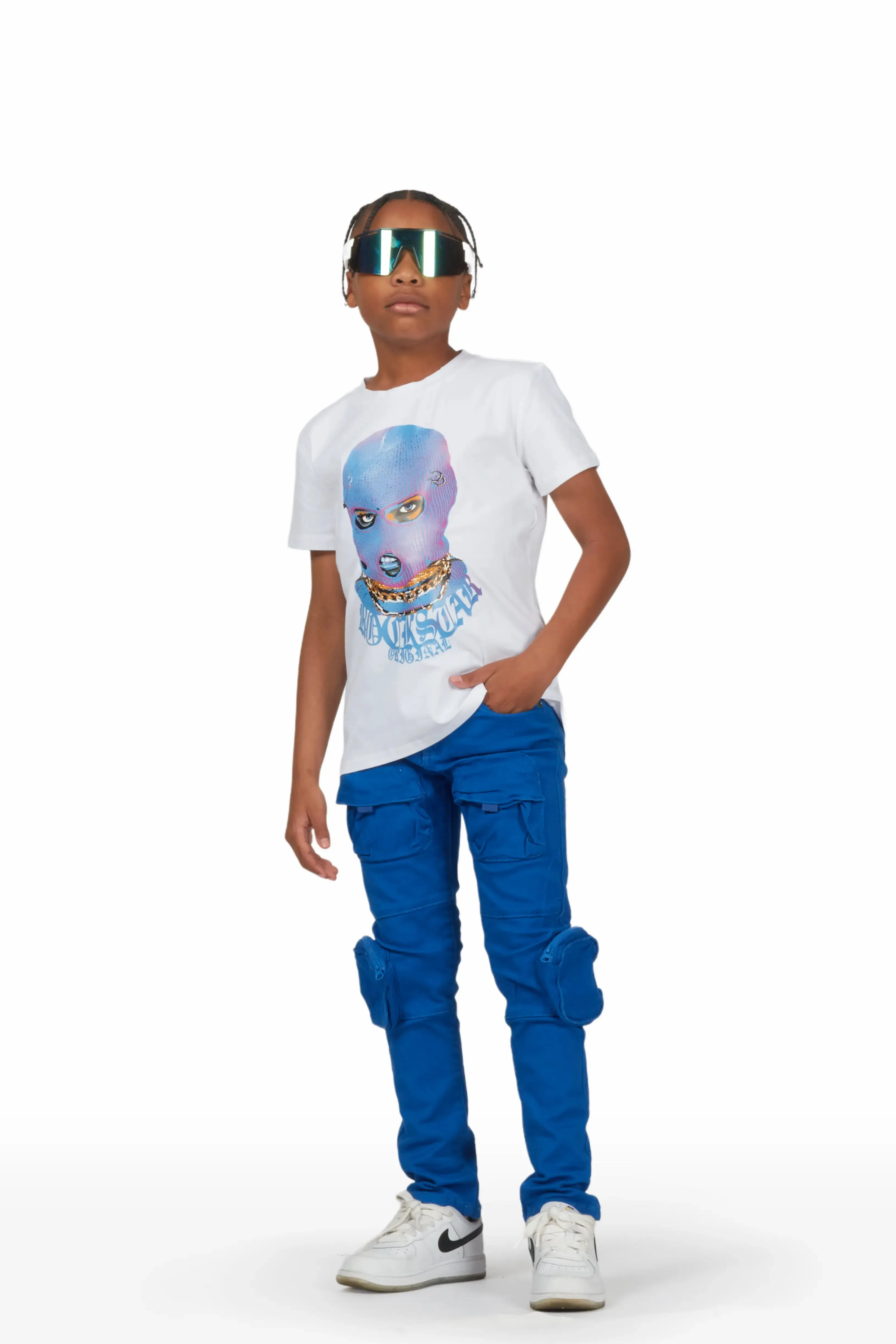 Boys Musa Royal Blue T-Shirt/Cargo Jean Set