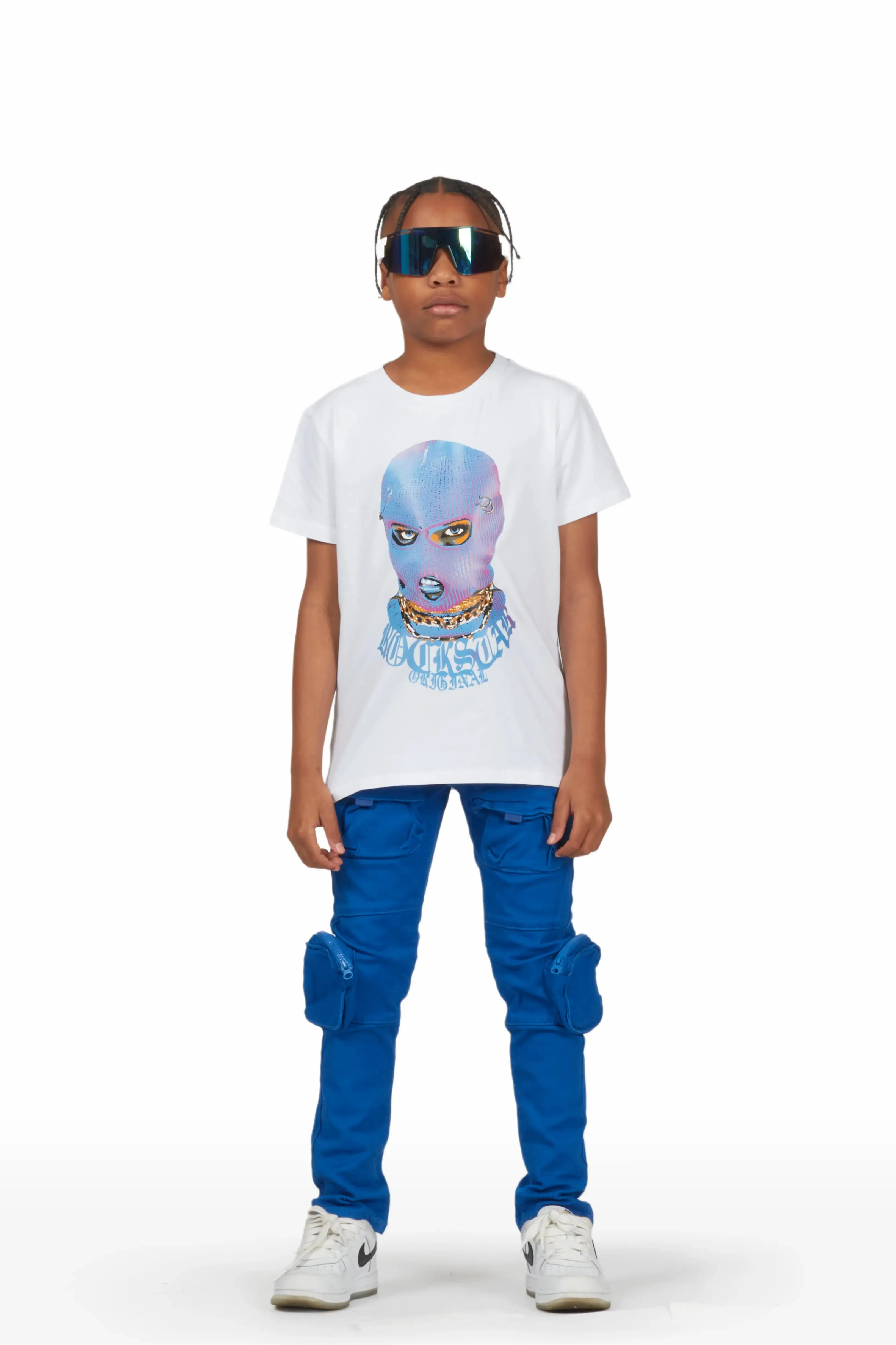 Boys Musa Royal Blue T-Shirt/Cargo Jean Set