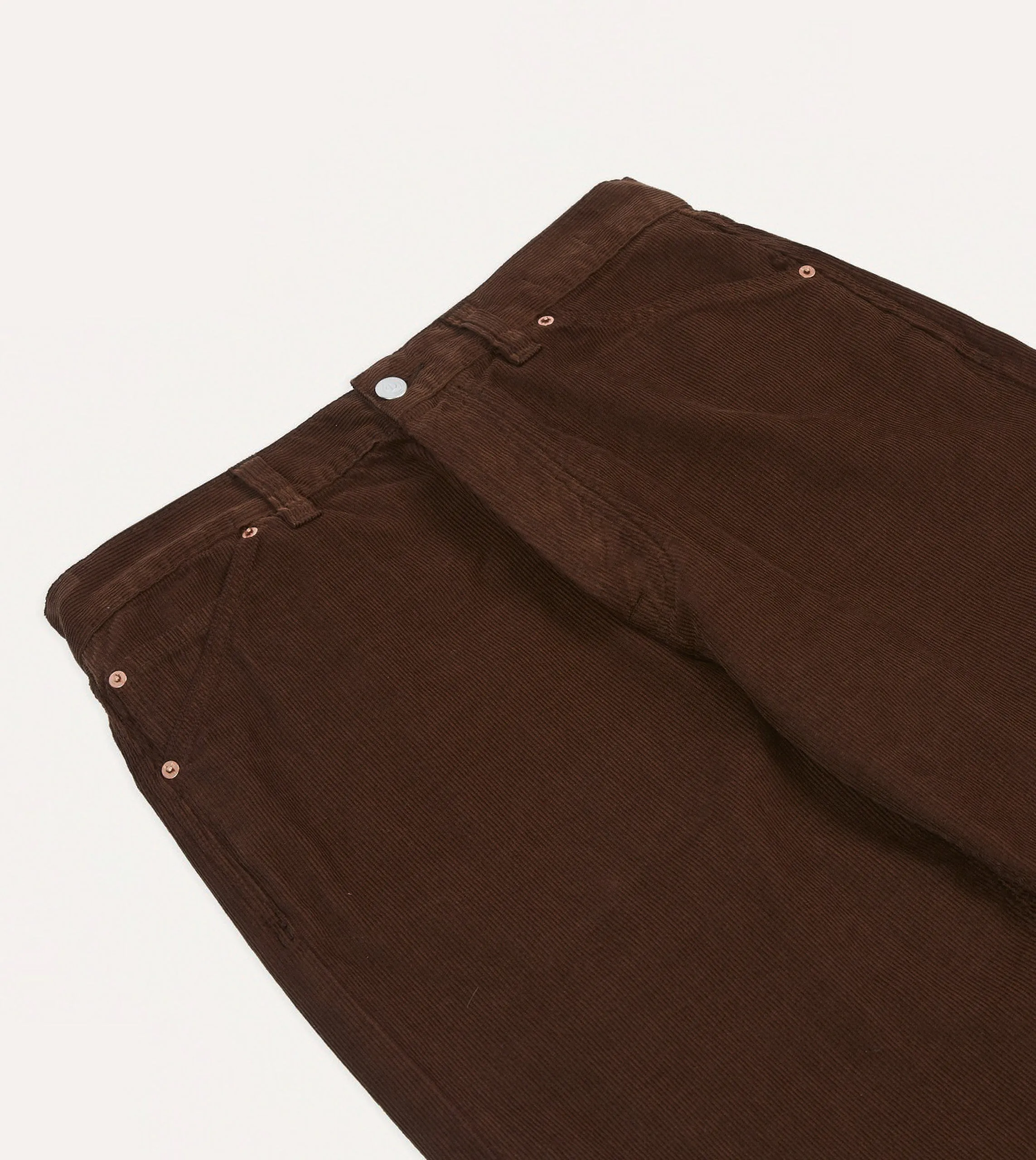 Brown Japanese Selvedge Needlecord Five-Pocket Trousers