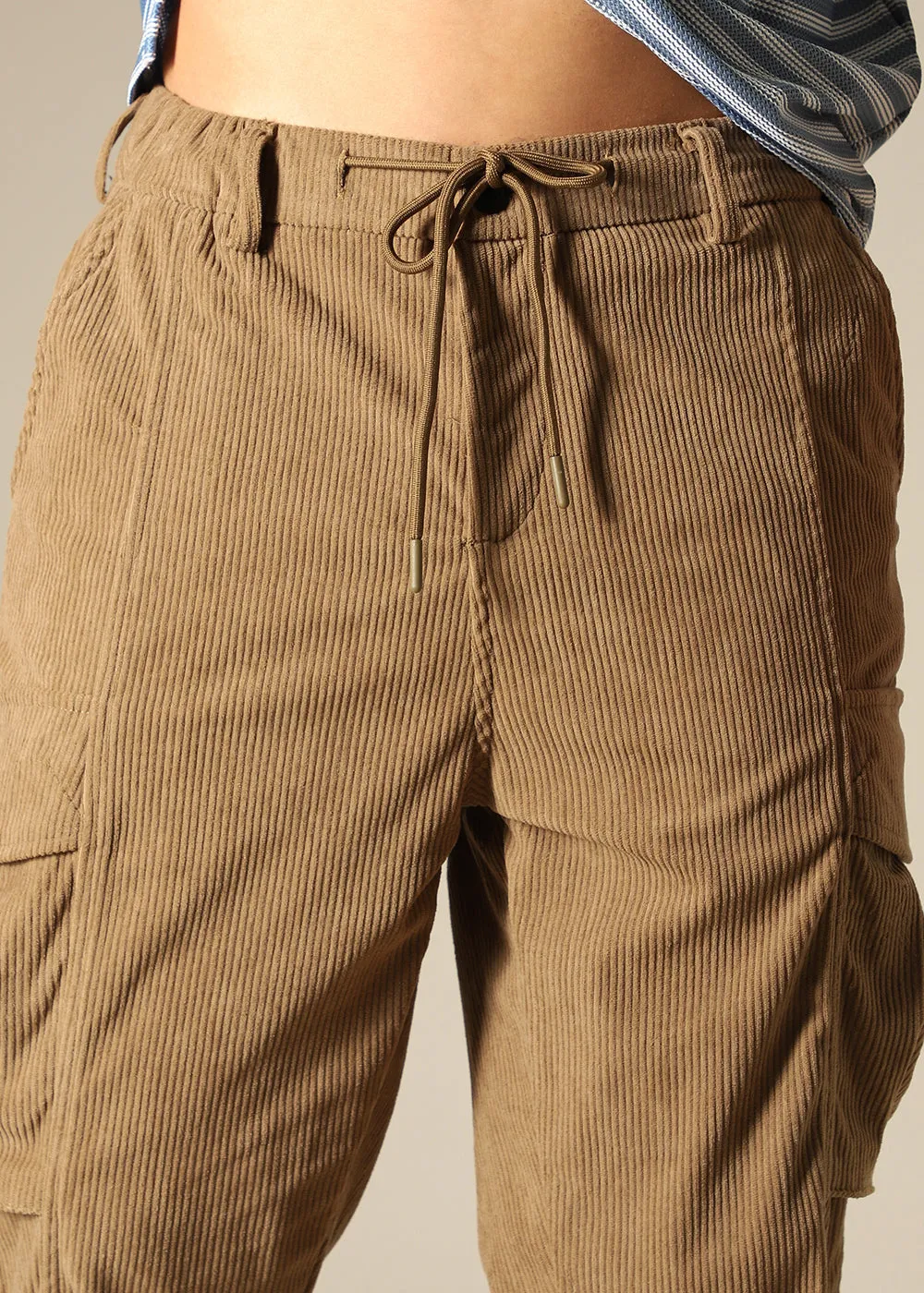 Brown Pocket Cargo Corduroy Pant