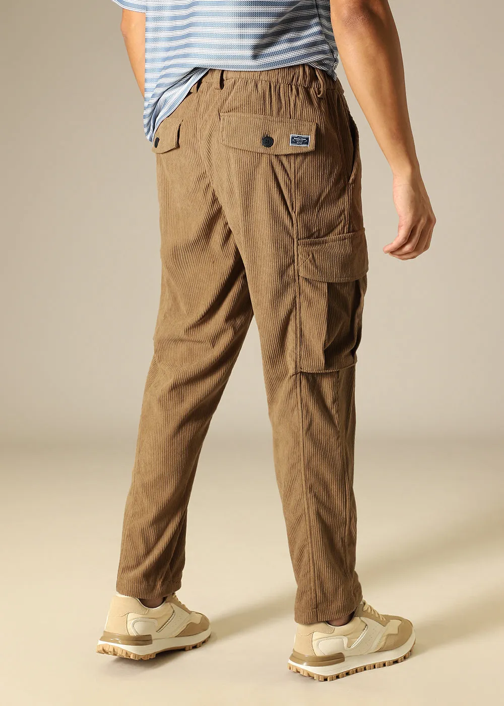 Brown Pocket Cargo Corduroy Pant